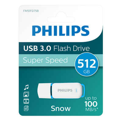 Philips »FM51FD75B/00« USB-Stick (USB 3.0, Lesegeschwindigkeit 100,00 MB/s, Ocean Blue®, 512GB, USB3.0, LED, 1er Pack)