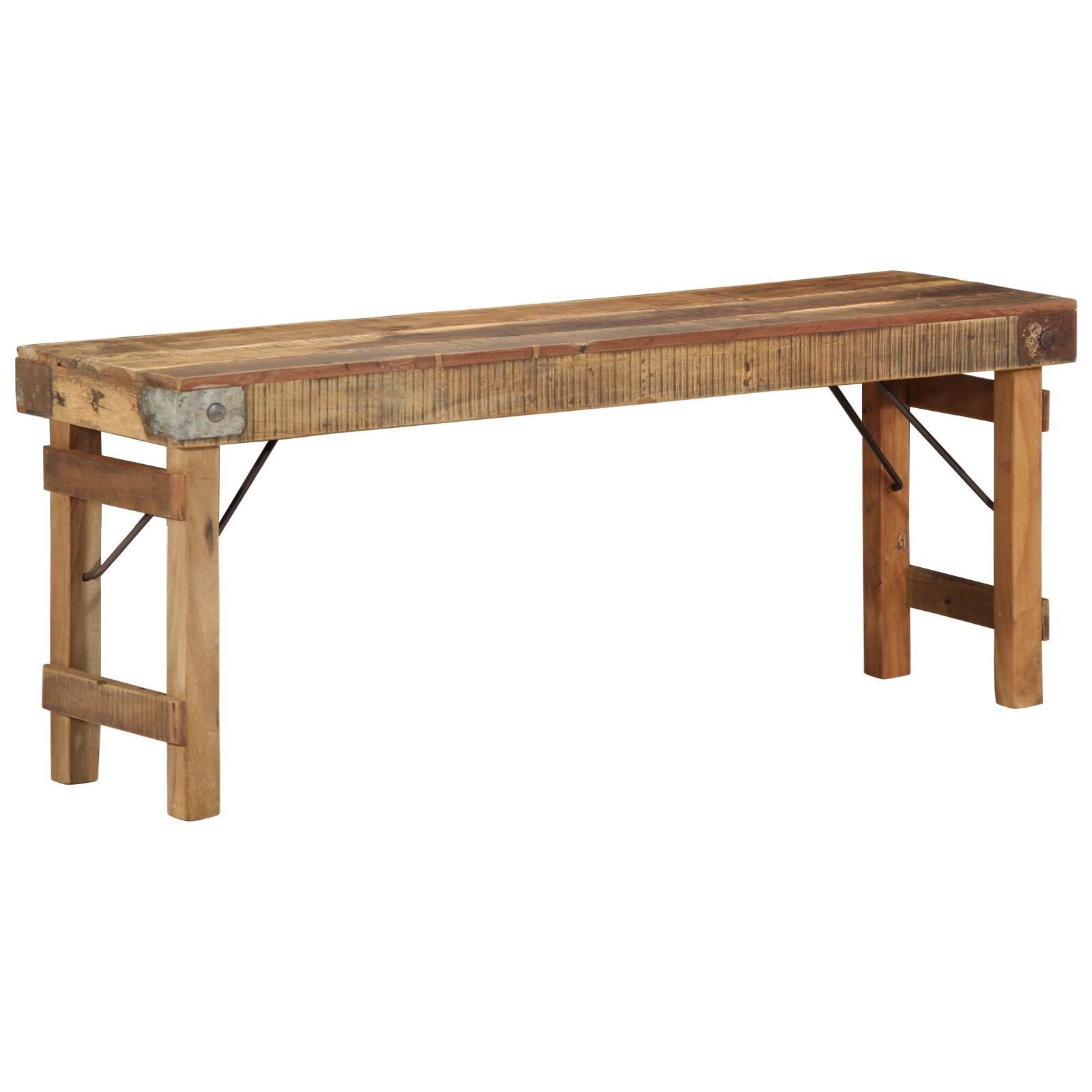 vidaXL Gartenbank Gartenbank Holzbank 110x35x46 cm Massivholz Altholz