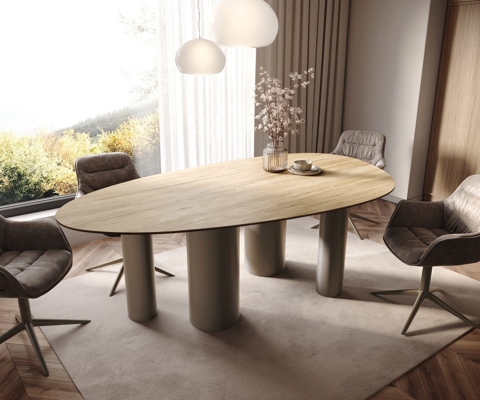 DELIFE Esstisch Edge, Oval Keramik Laminam® günstig online kaufen