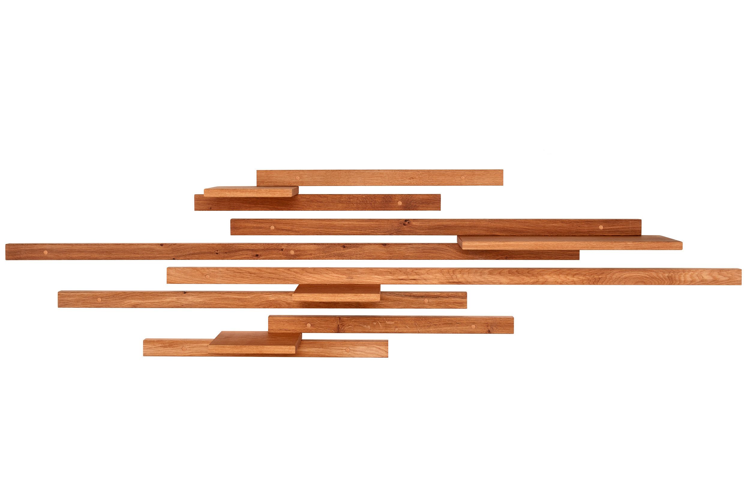 Living Oak Wandregal Eiche in verschiedenen Ausführungen, hangefertigt in D günstig online kaufen