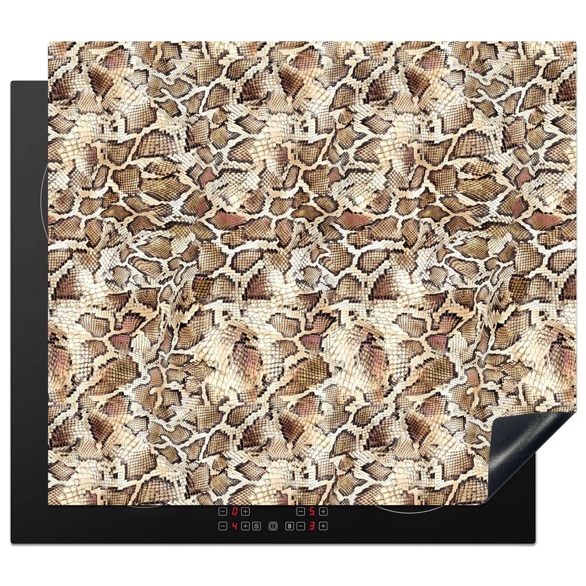 MuchoWow Herdblende-/Abdeckplatte Schlange - Tiere - Design, Vinyl, (1 tlg), 57x51 cm, Induktionsschutz, Induktionskochfeld, Ceranfeldabdeckung