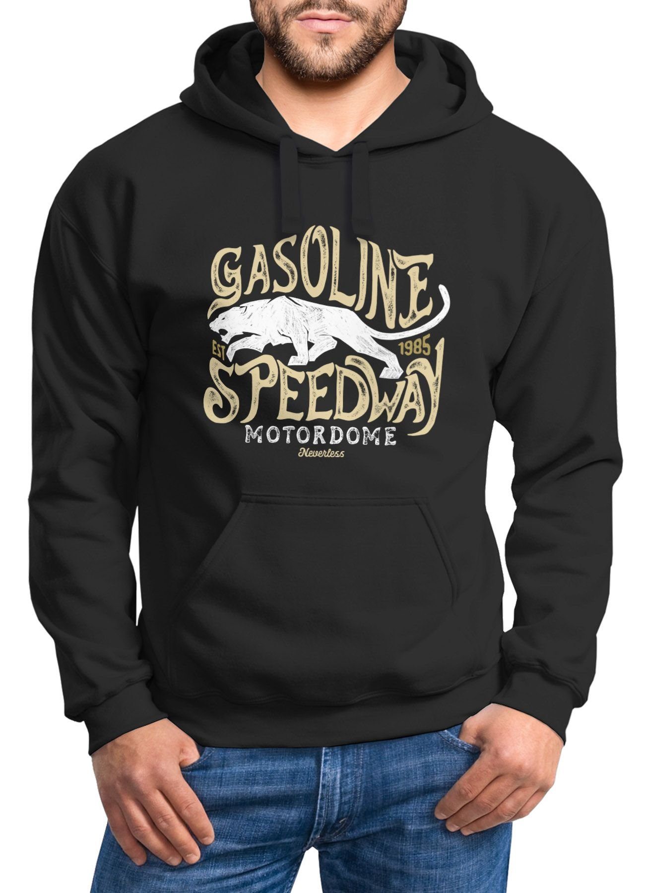 Neverless Hoodie Hoodie Herren Aufdruck "Gasoline günstig online kaufen