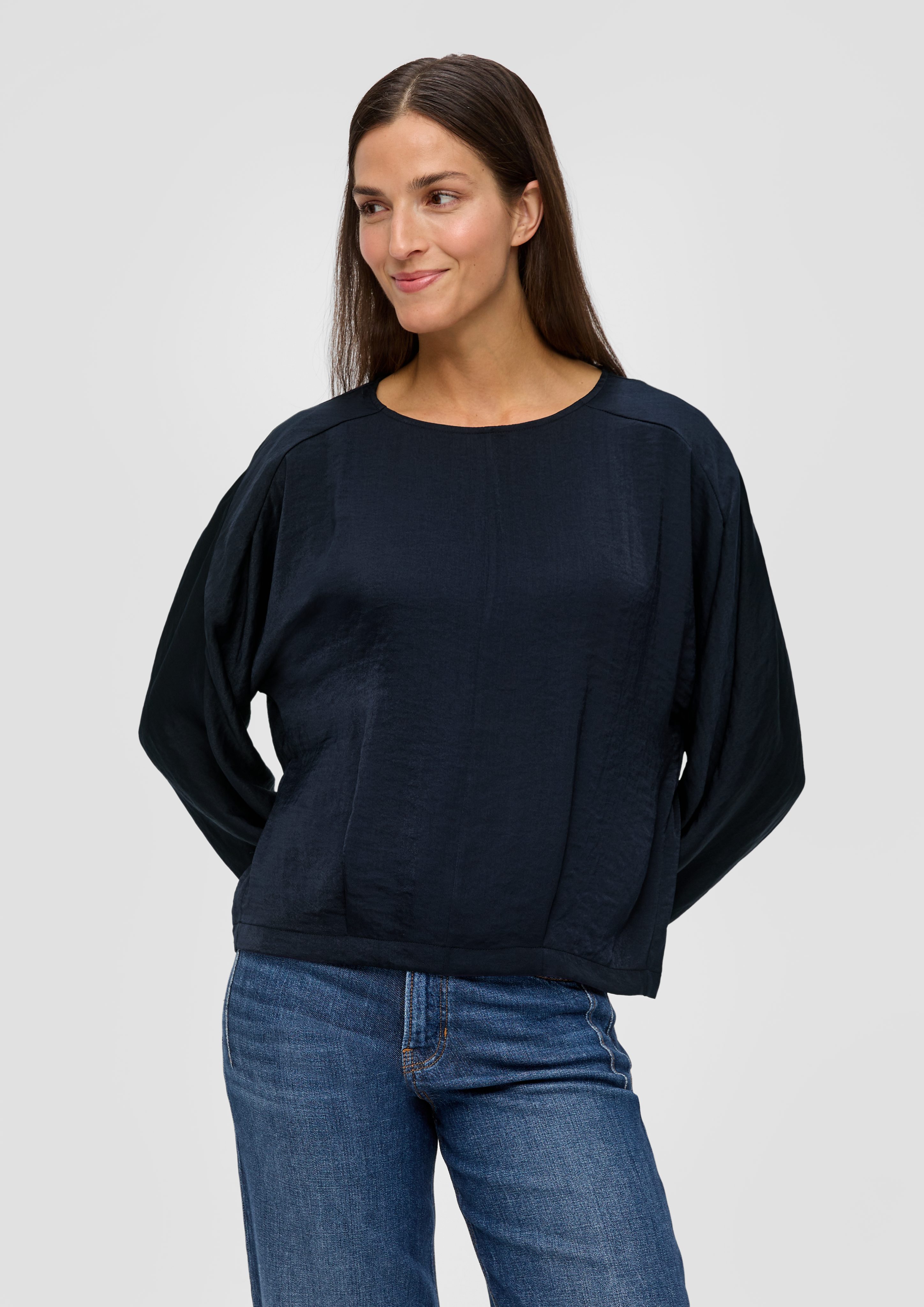 s.Oliver Langarmbluse Satinbluse im Loose Fit günstig online kaufen