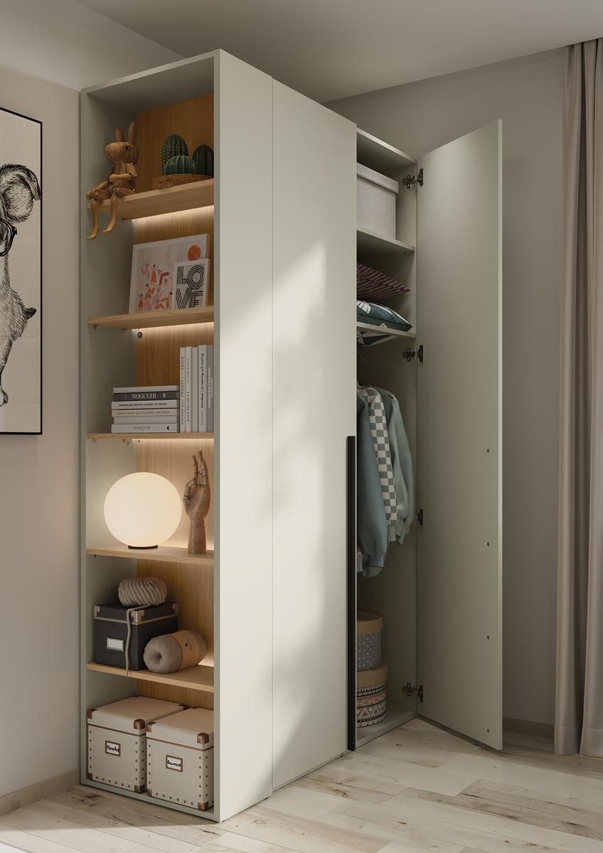 Compleo Bücherregal 55cm, Elegant Design, Standregal mit LED-Beleuchtung MIZU