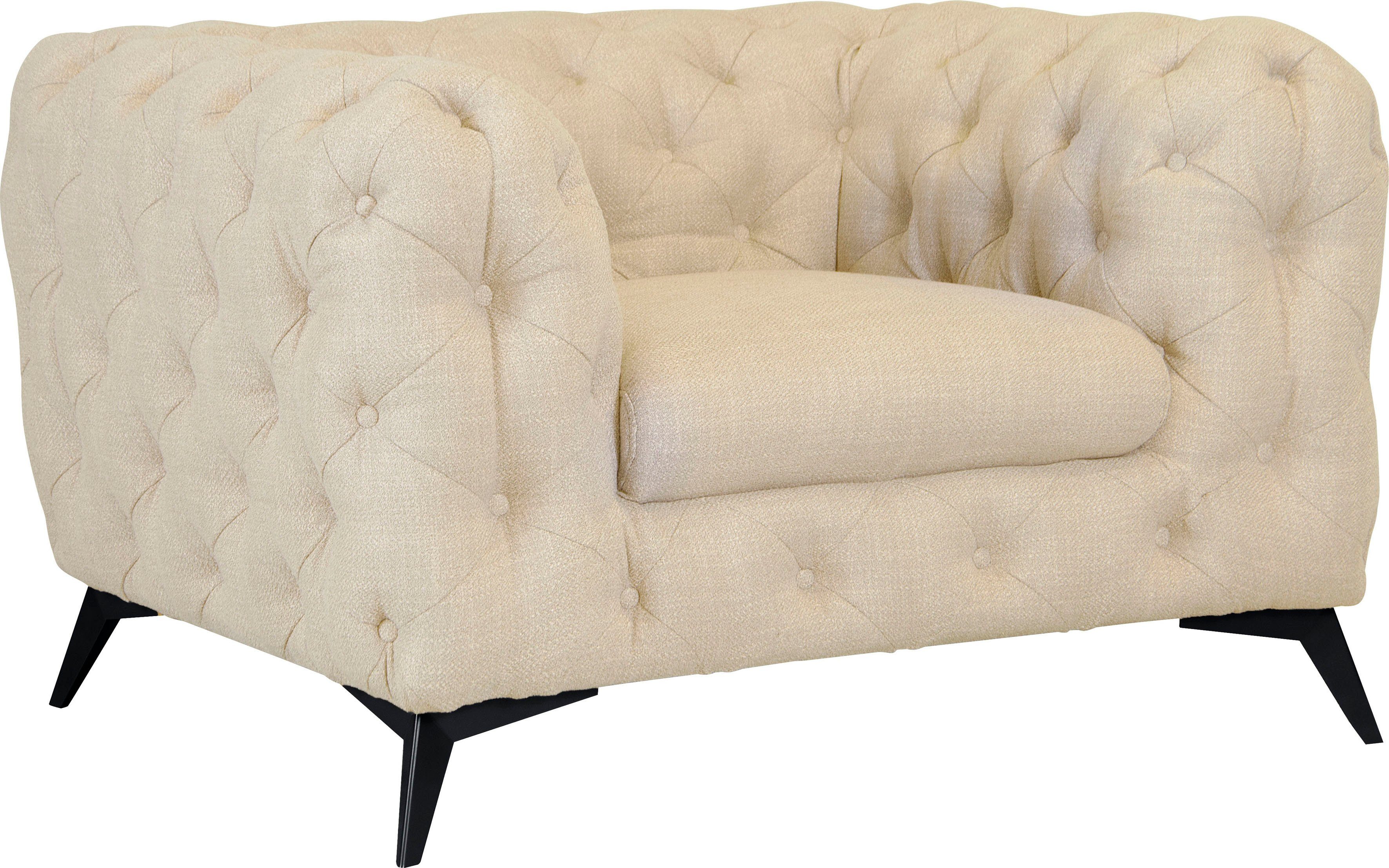 Home affaire Chesterfield-Sessel Glynis Sessel, aufwändige Knopfheftung, moderne Chesterfield Optik, Fußfarbe wählbar