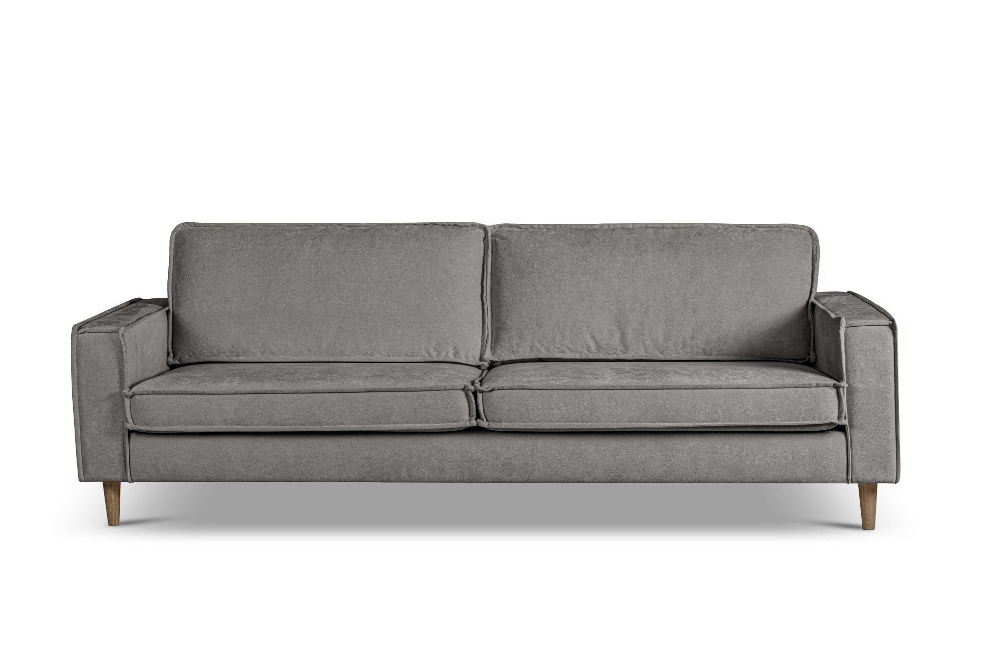 Home affaire 3-Sitzer Pinto Skandi,Maxi-Ausführung, 236 cm, Chenille, Struktur, mit Keder, Massivholzfüße Eiche geräuchert, Wellenunterfederung