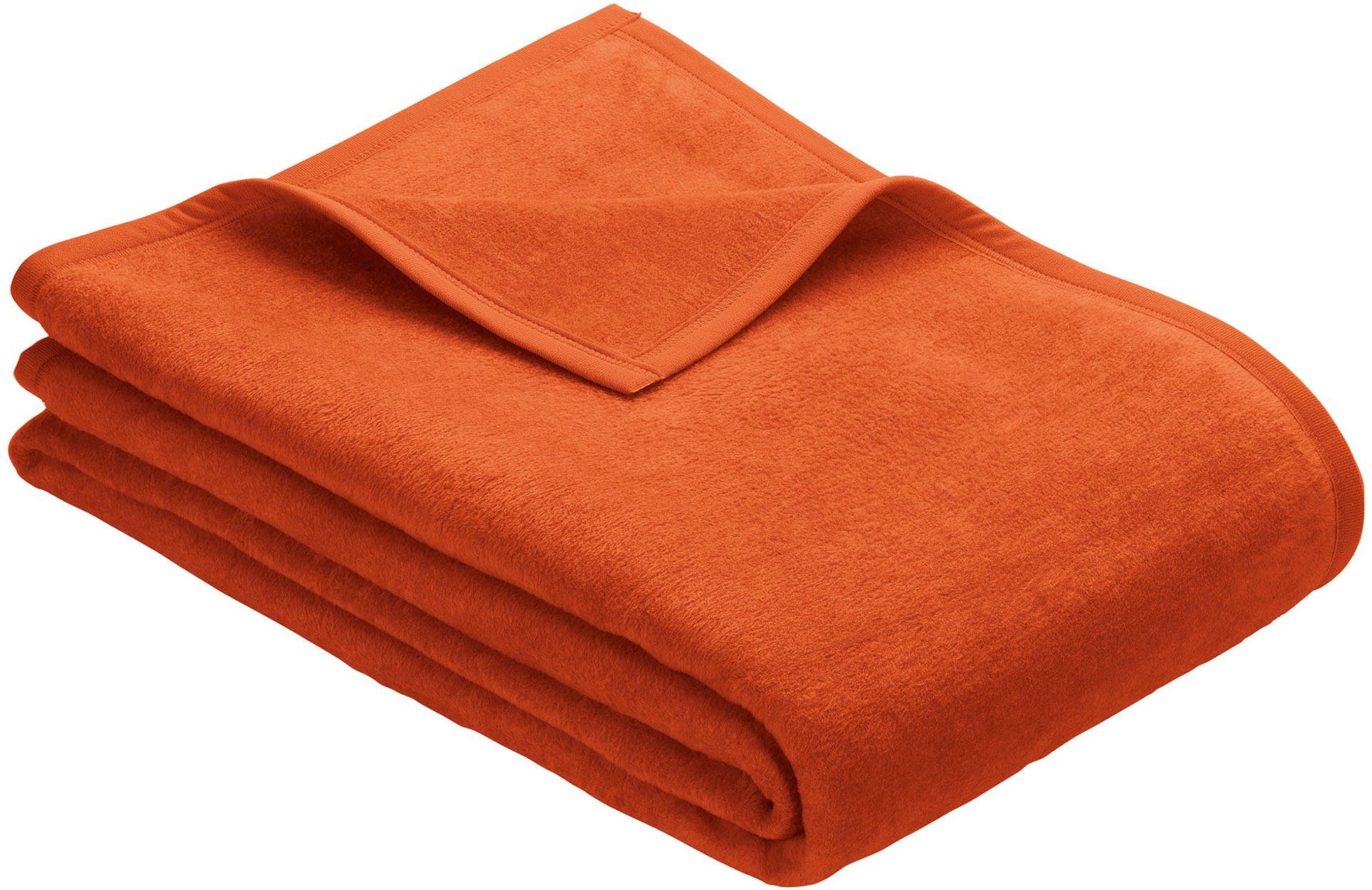 IBENA, orange unifarbenes Kniedecke Design Kniedecke Uni Luxus,