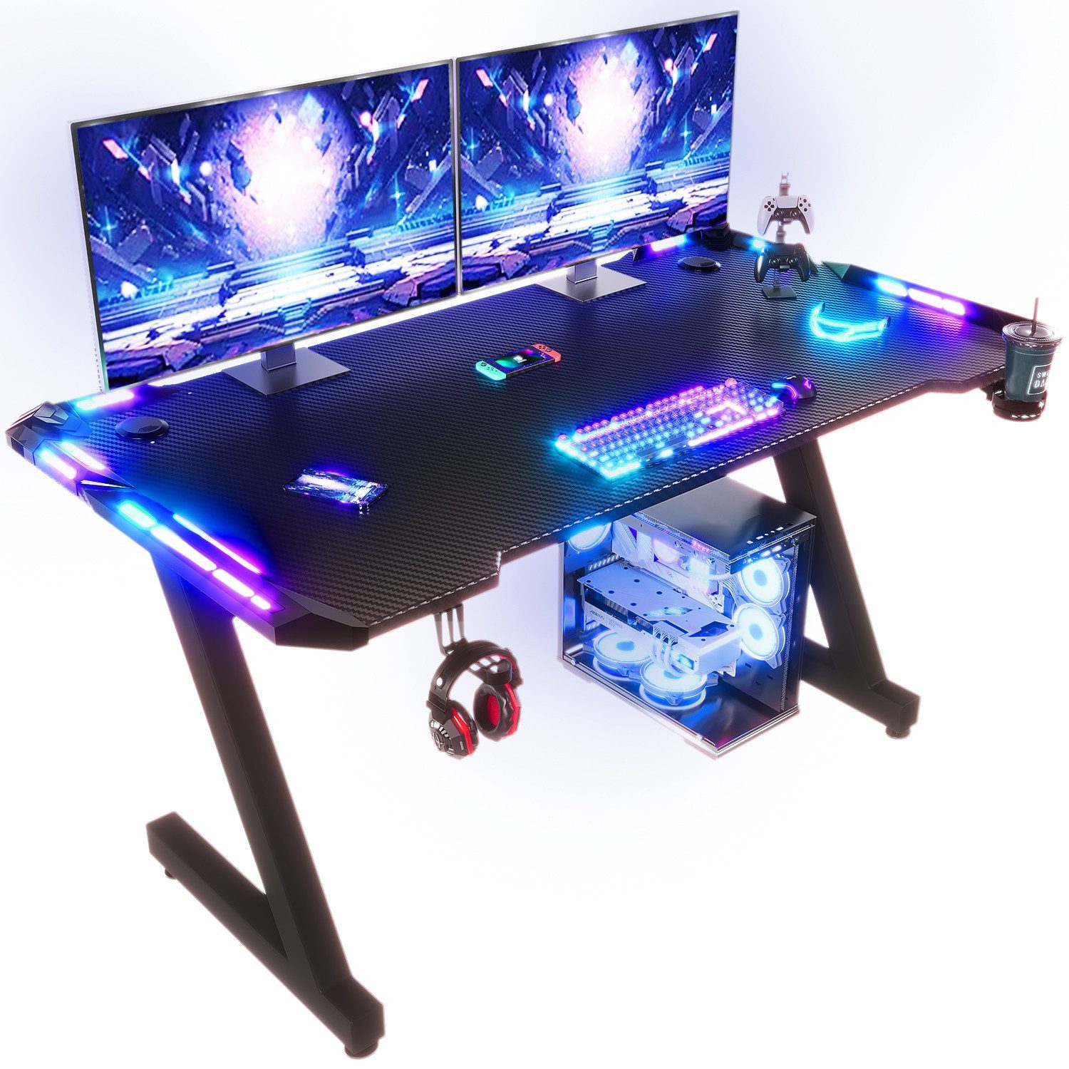 HOMALL Gamingtisch LED Gaming Tisch,Computertisch,mit RGB günstig online kaufen