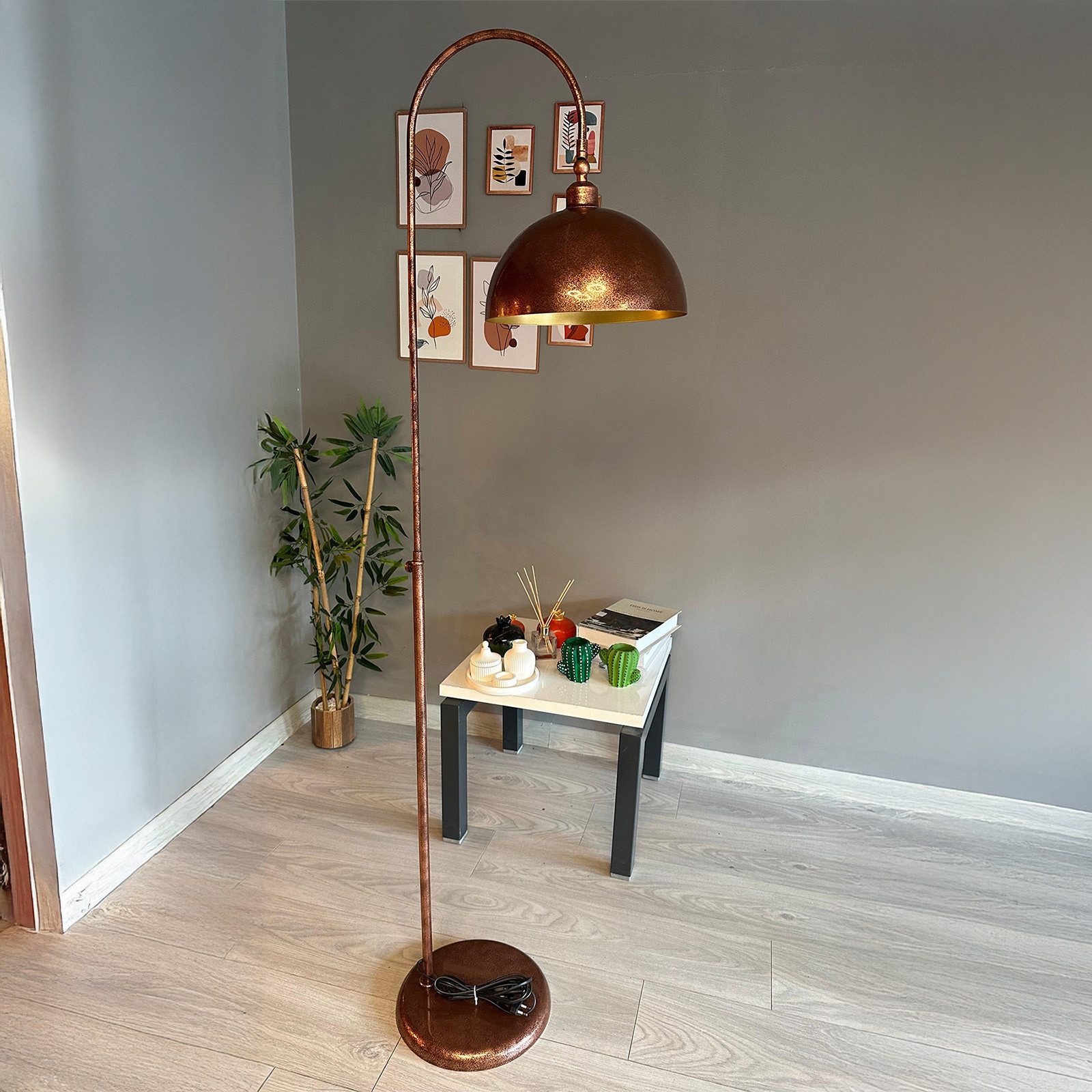 Bamyum Stehlampe Moderne Metall Stehlampe mit Dimmer, ohne Leuchtmittel, verstellbarer Lampenschirm – Bild 4 von 5
