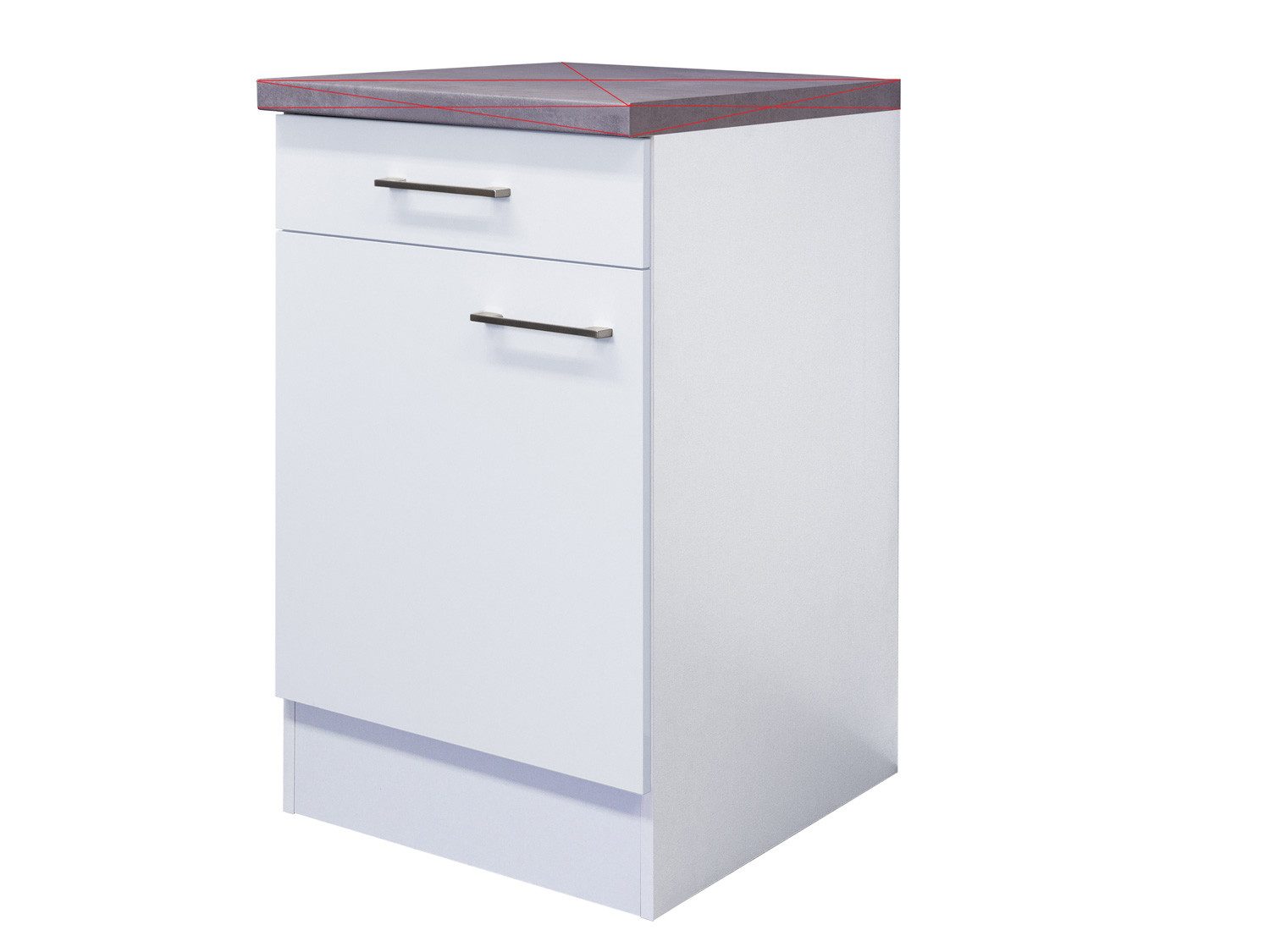 Flex-Well Unterschrank Küchenunterschrank - 50 cm breit - Weiß – Nawa