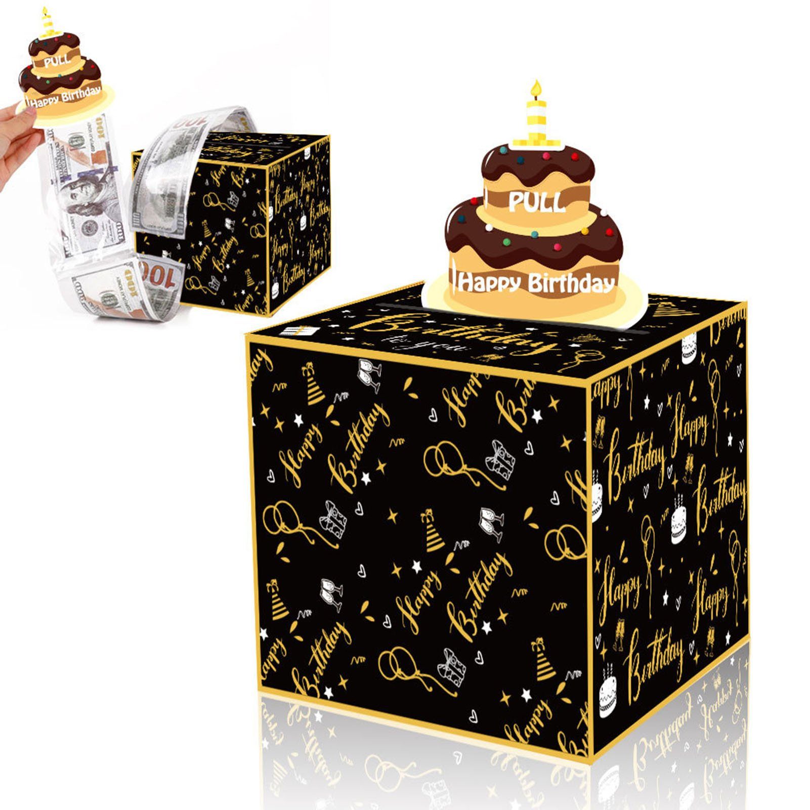 Blusmart Weihnachtskarte Geburtstagsgeld-Geschenkboxen, Herzhafte black