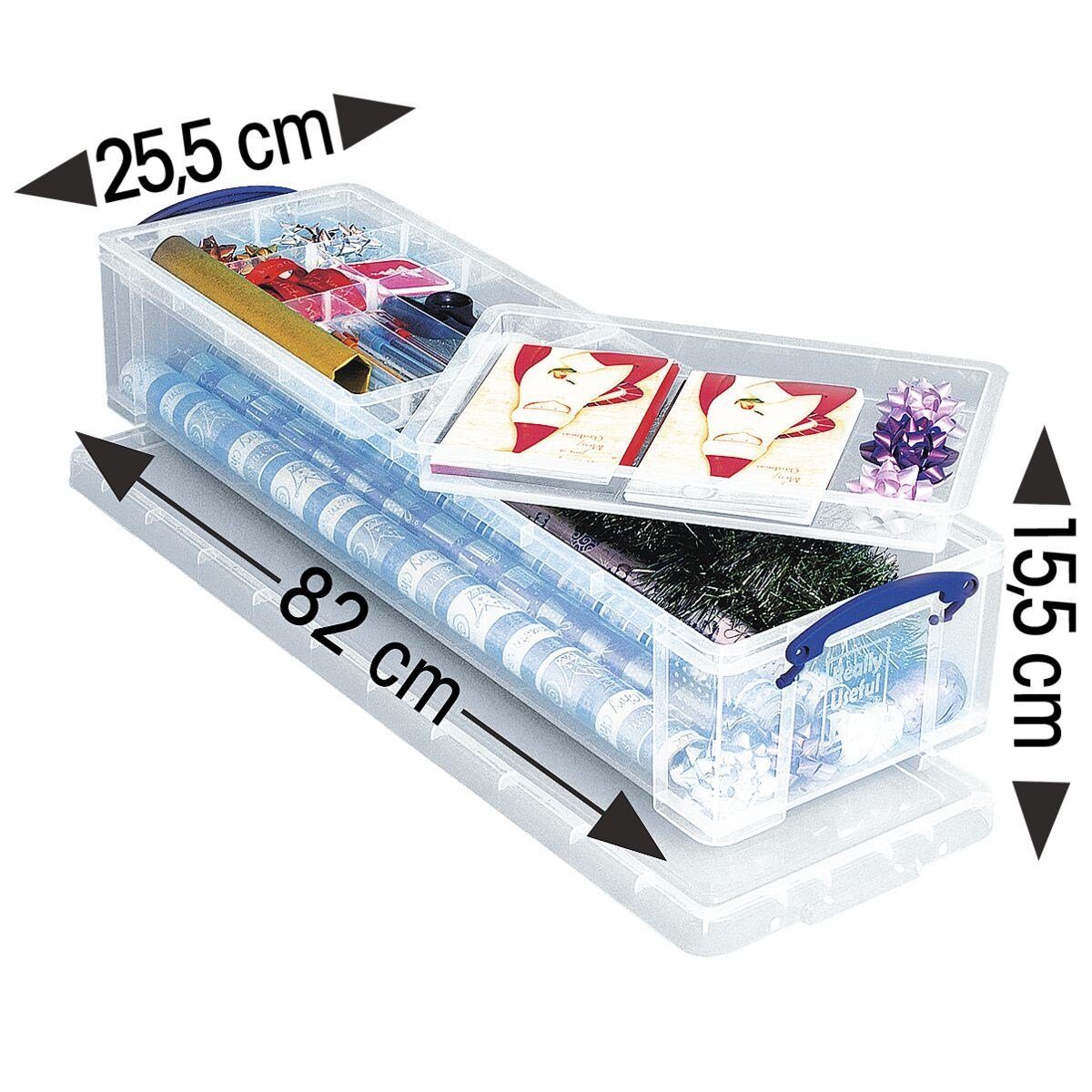 REALLYUSEFULBOX Aufbewahrungsbox 1 Aufbewahrungsbox mit 2 Einsätzen 22l - transparent