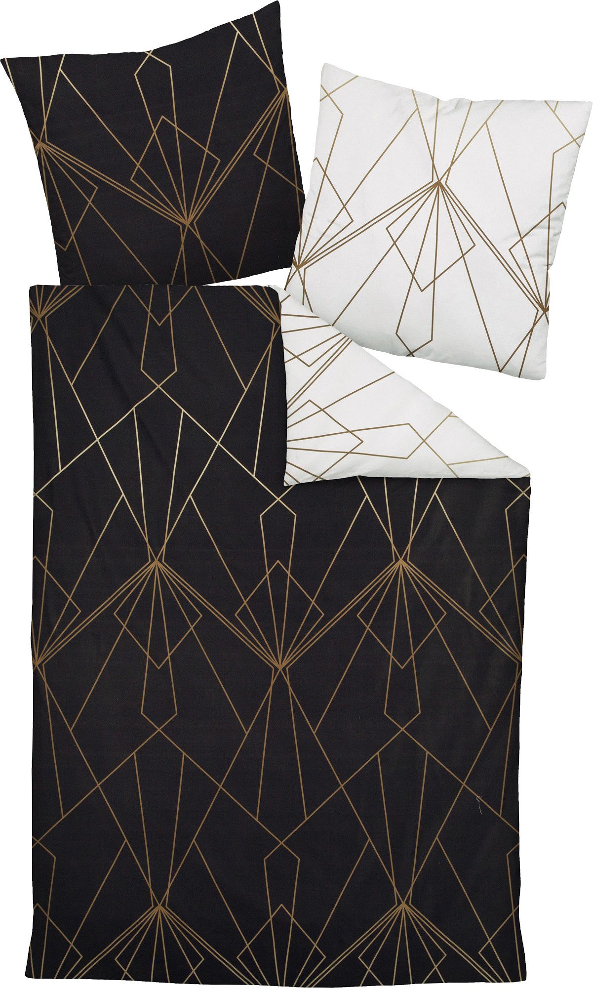 Janine Bettwäsche Wendebettwäsche, Mako-Satin, Grafik