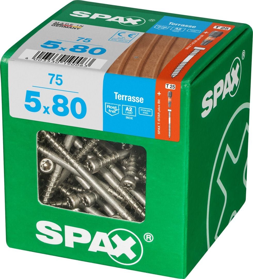 SPAX Terrassenschraube Spax Terrassenschrauben 5.0 x 80 mm TX 25 - 75