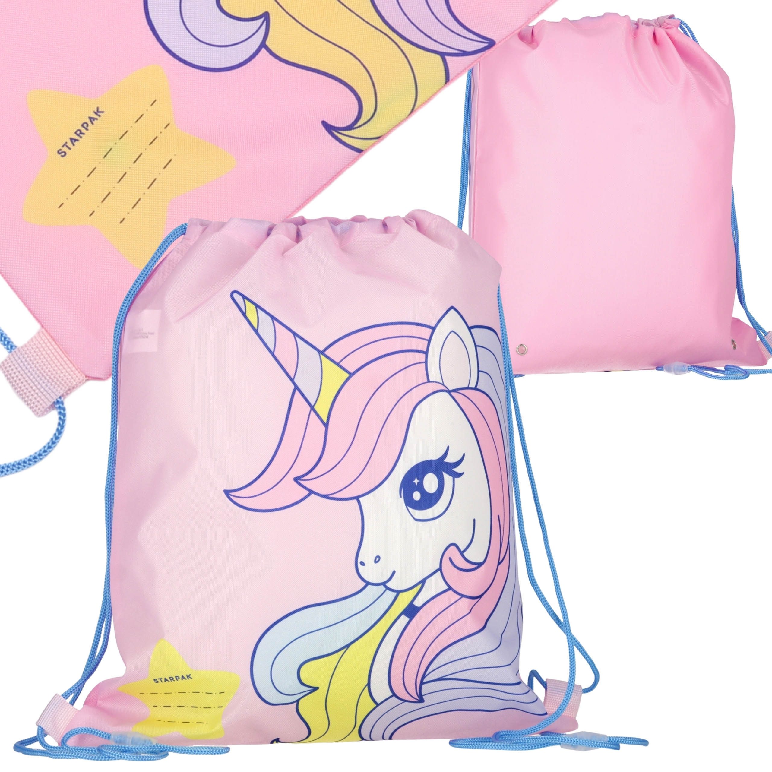 Turnbeutel Einhorn Turnbeutel rosa 32x38 cm für Mädchen, Sport, Schule