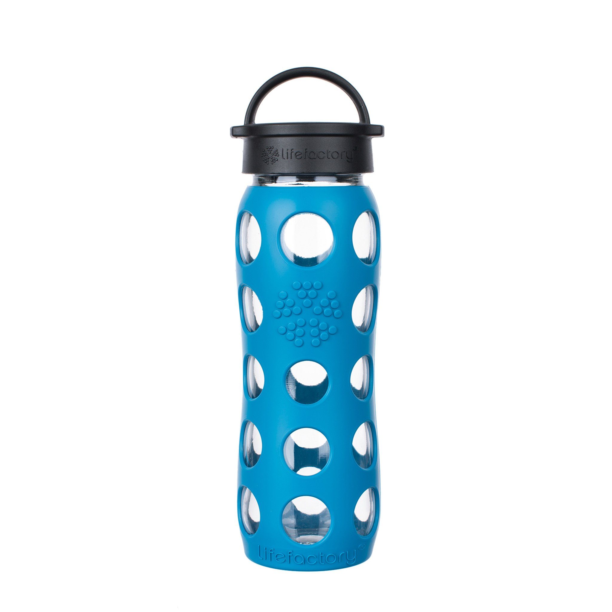 Lifefactory Babyflasche, Lifefactory Glas Flasche mit Silikonhülle und Schraubverschluss, 650ml Teal Lake