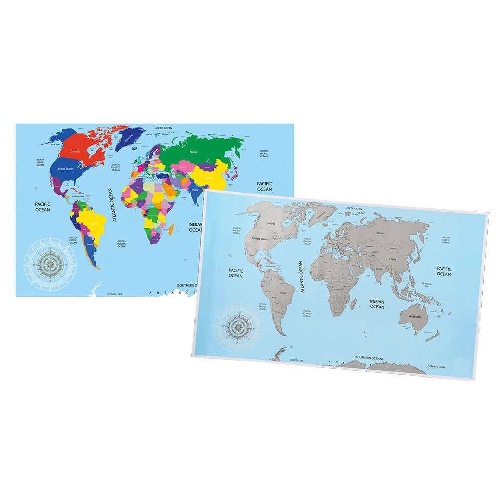 Out of the Blue Poster Weltkarte zum Freirubbeln, Weltkarte