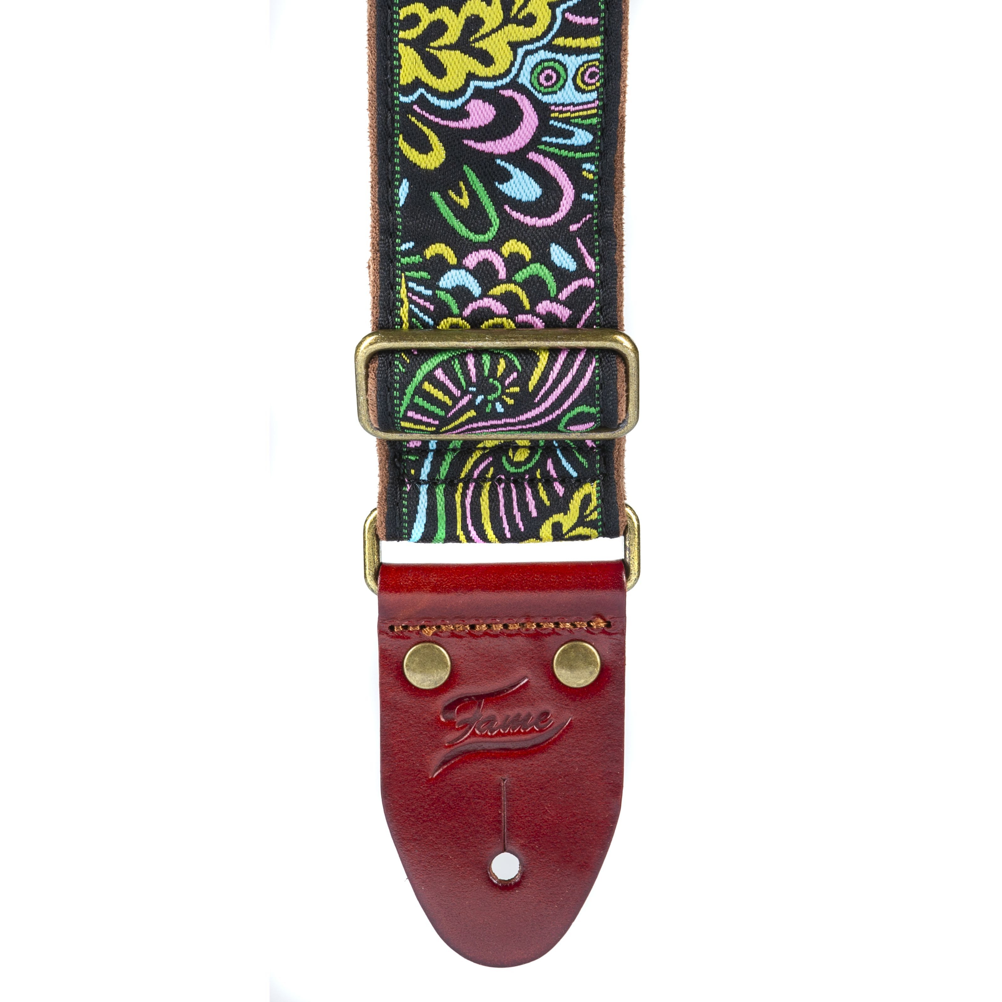 FAME Gitarrengurt, Guitar Strap Psychedelic Green - Gitarrengurt