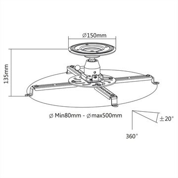 VALUE Projektor-Deckenhalter, klein Monitor-Halterung, (bis 25 kg)