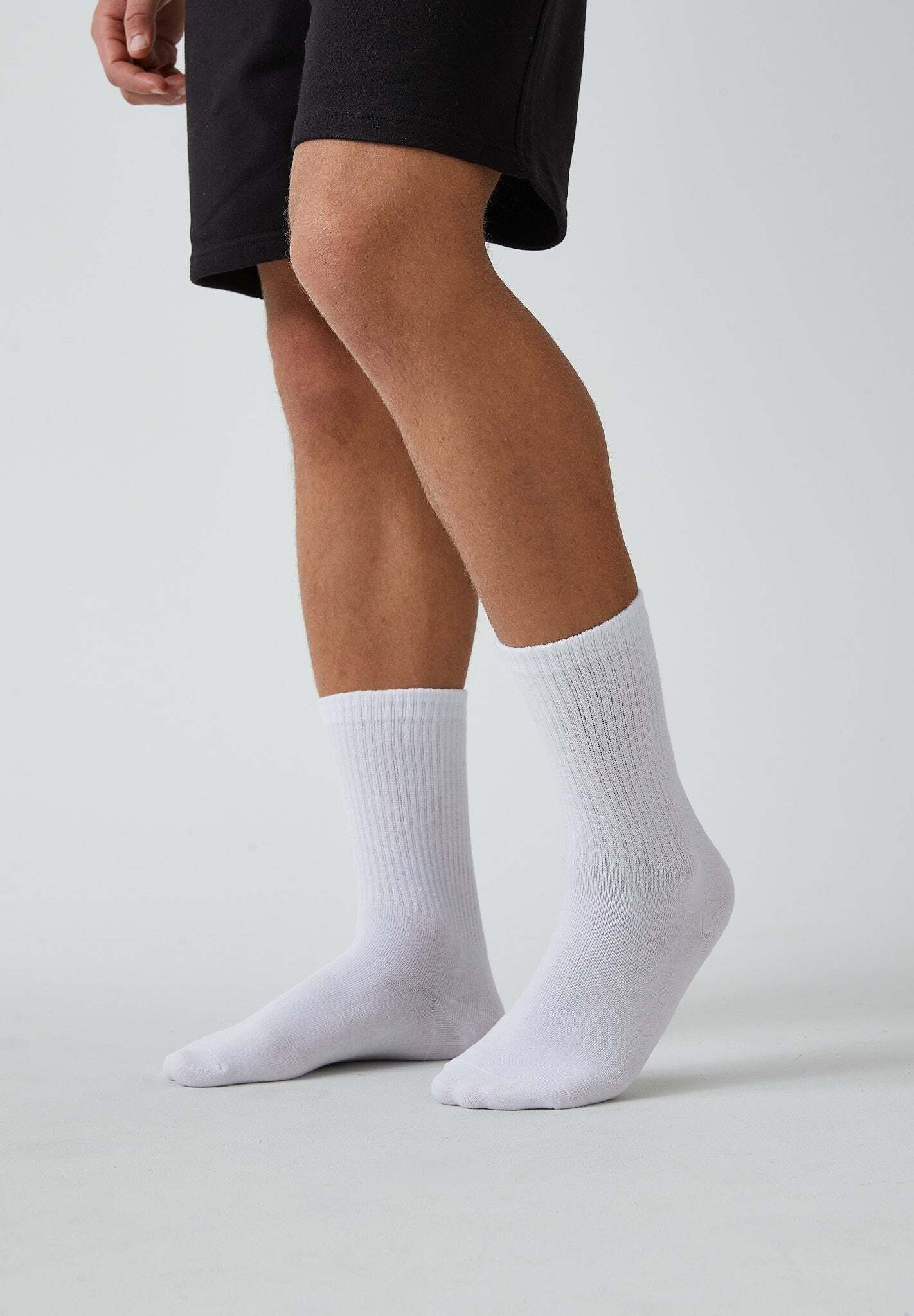 für Bio-Baumwolle, 02 (4-Paar) & Damen SNOCKS für aus jedes stylish Hohe Tennissocken Outfit Tennissocken Weiß Sportsocken Herren