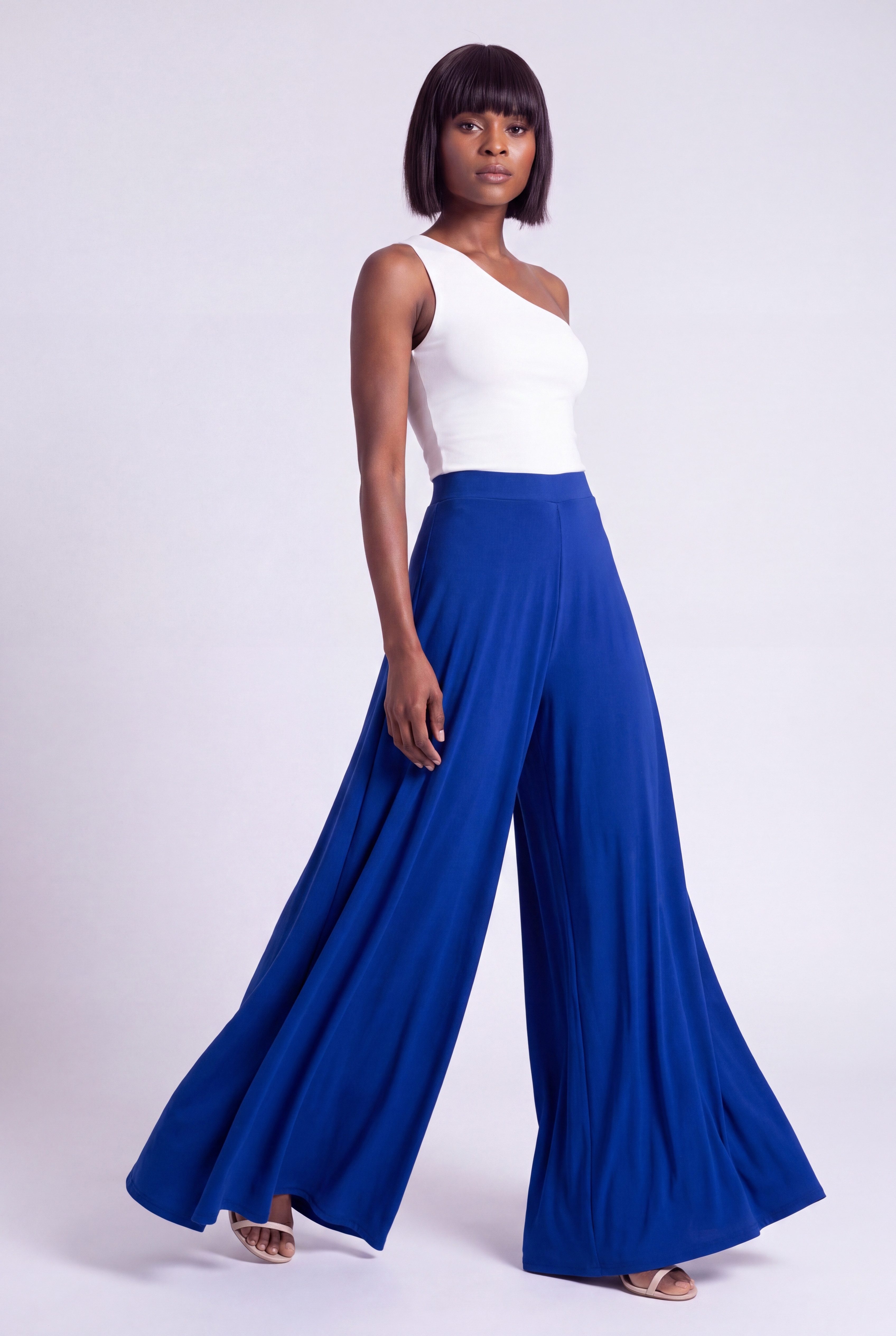 YC Fashion & Style Palazzohose Palazzo-/Wide-Leg-Hose Jerseyhose mit weitem Bein und elastischem Bund mit elastischem Bund