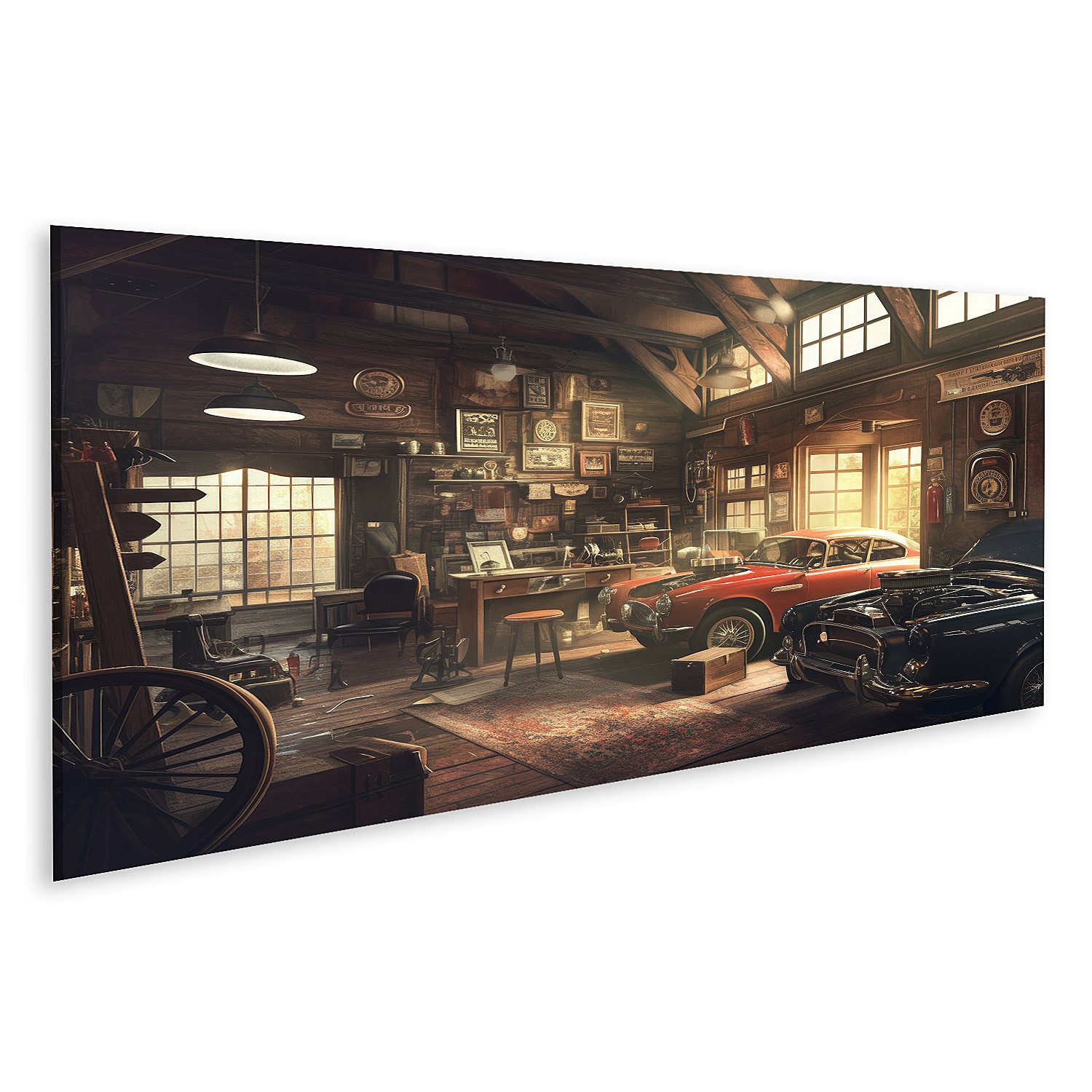 islandburner Leinwandbild, Klassische Autos und Vintage Werkstatt