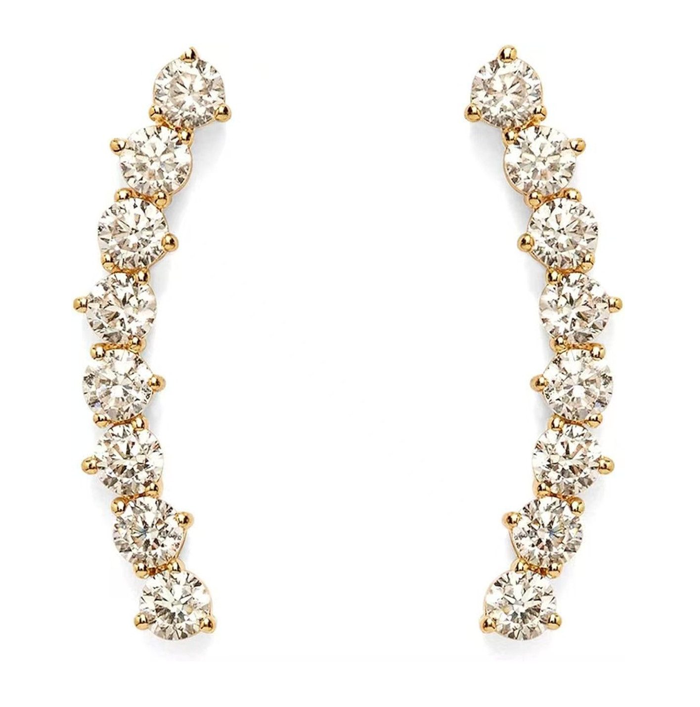 Paar Ohrstecker mit Ohrklemme Diamantohrstecker,D/E,VVS/VS,Für Damen,14K Weißgold/Gelbgold/Roségold