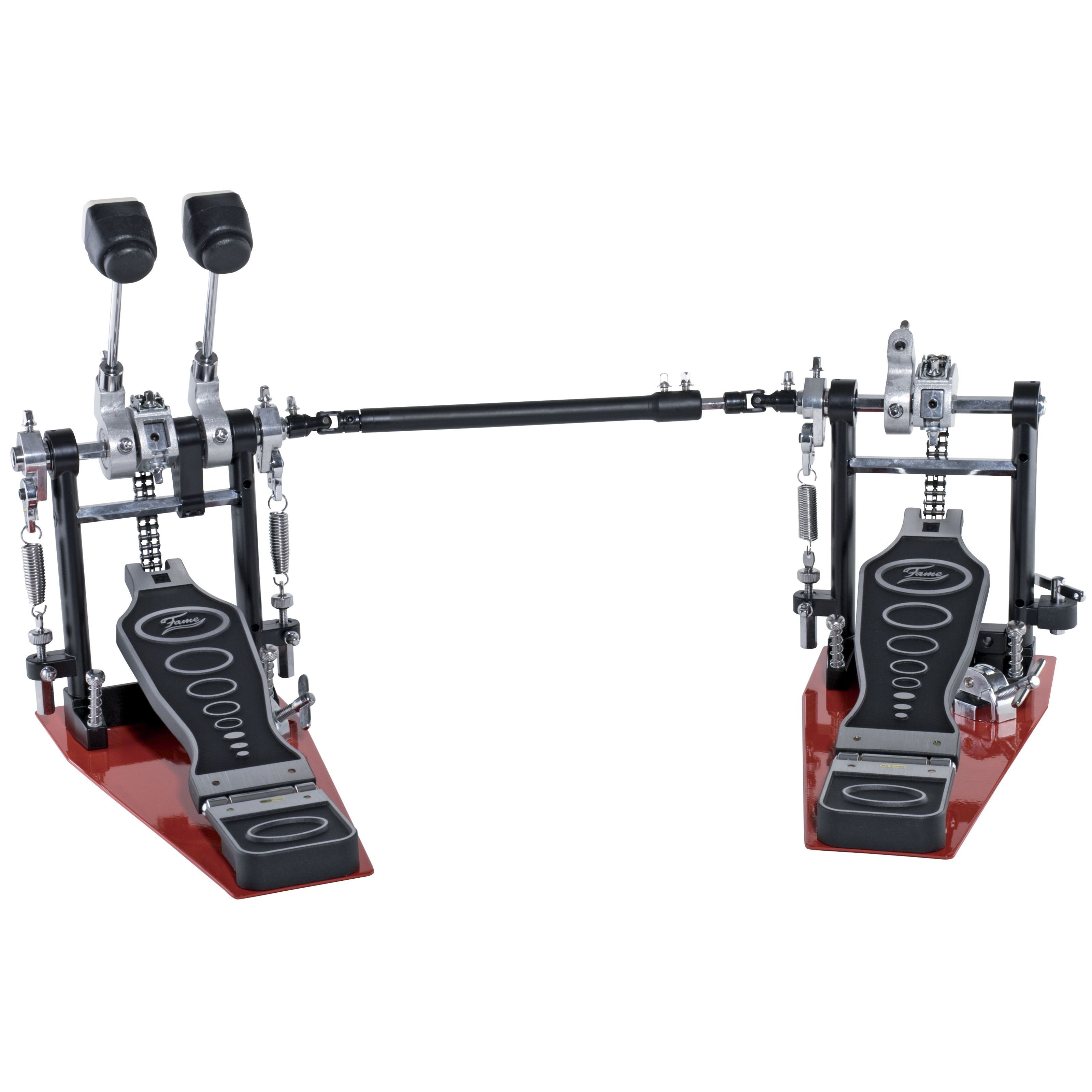 FAME Musikinstrumentenpedal, (DFP9001L Linksversion Doppelfußmaschine Robuste Doppelsäulen Doppelkettenantrieb Einstellbare Federspannung Stabile Bodenplatte Ideal für Proberaum Bühne Studio, Hardware, Doppelfußmaschinen), Doppelfußmaschine, Doppelkettenantrieb, Einstellbare Federspannung