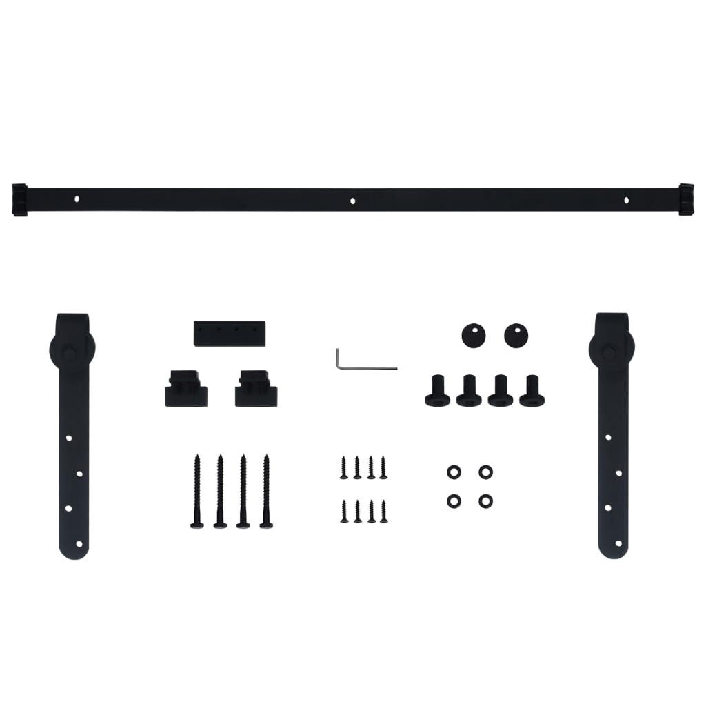 vidaXL Zimmertür 122 cm Schiebetürbeschlag Kohlenstoffstahl 122 cm inkl Schienen Rolle