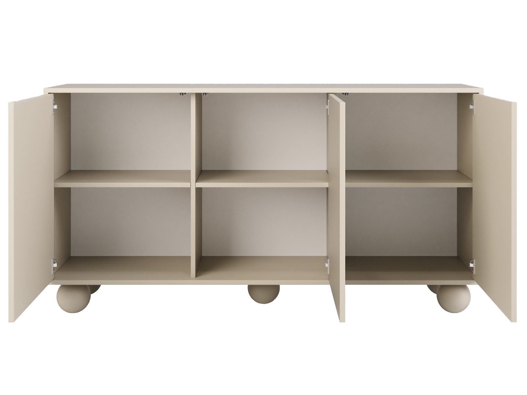 Beautysofa Kommode ADEL 154 cm im modernen Stil (Sideboard grifflos 3 Türen, Push-to-Open), Design Kommode für Wohnzimmer & Schlafzimmer – Bild 3 von 5