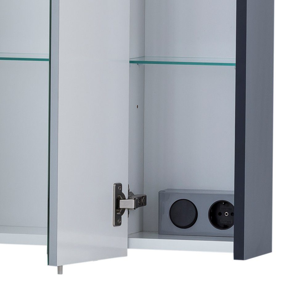 Lomadox Spiegelschrank KELLA-80 Badezimmer inkl. Beleuchtung in nachtblau, B/H/T: ca. 74,8/70/16 cm