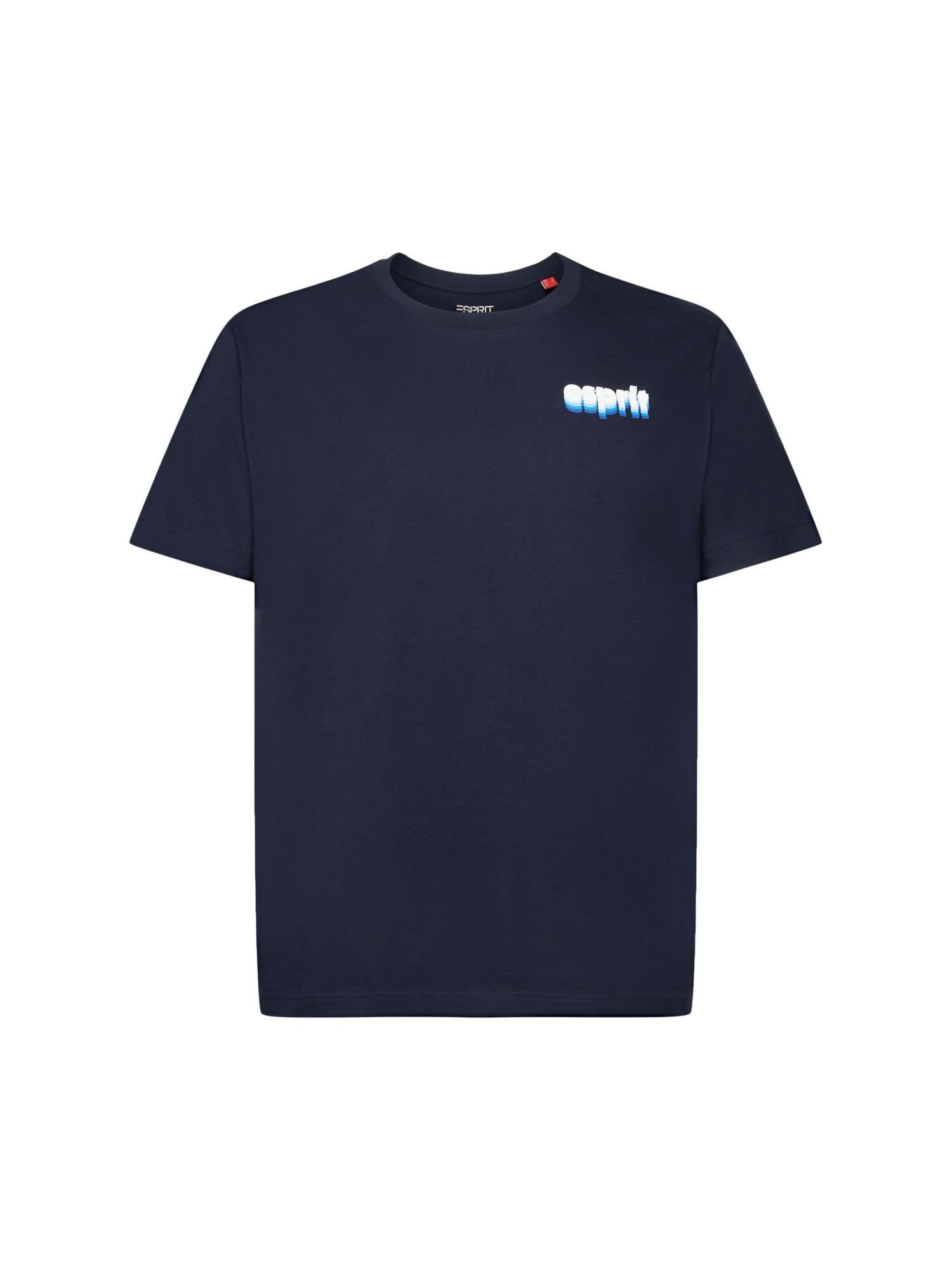 T-Shirt NAVY 100 % edc Bedrucktes Esprit (1-tlg) Jersey-T-Shirt, by Baumwolle