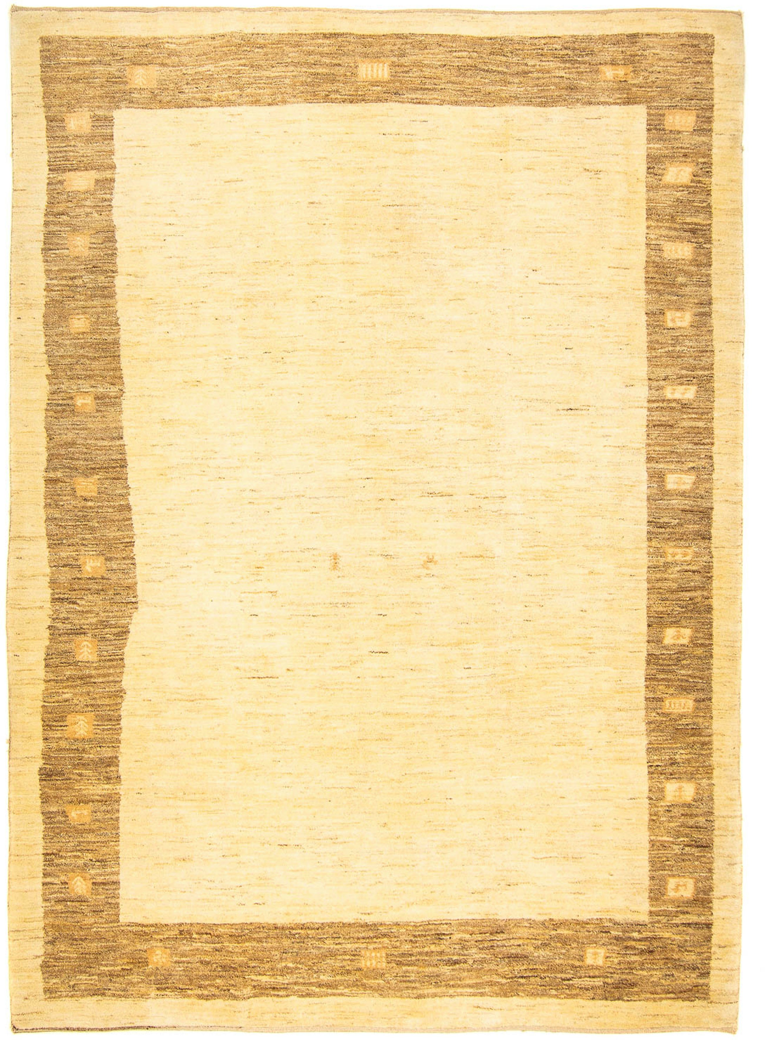 Einzelstück beige, - 18 rechteckig, morgenland, Zertifikat - Perser Höhe: 316 Gabbeh x Wohnzimmer, Wollteppich Handgeknüpft, 234 - cm mit mm,