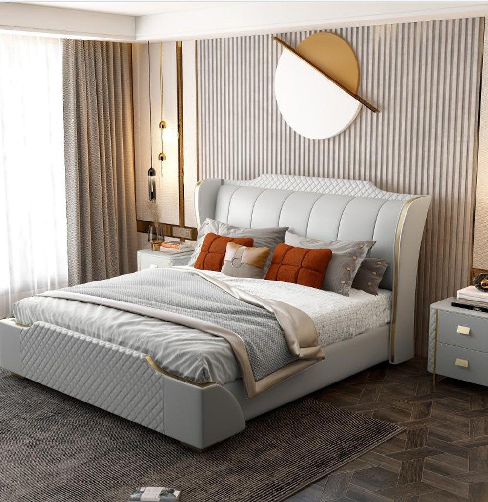 Xlmoebel Polsterbett Designer Holz Bett mit edlem Design und gemütlicher Polsterung (1-tlg., Bett), Hergestellt in Europa
