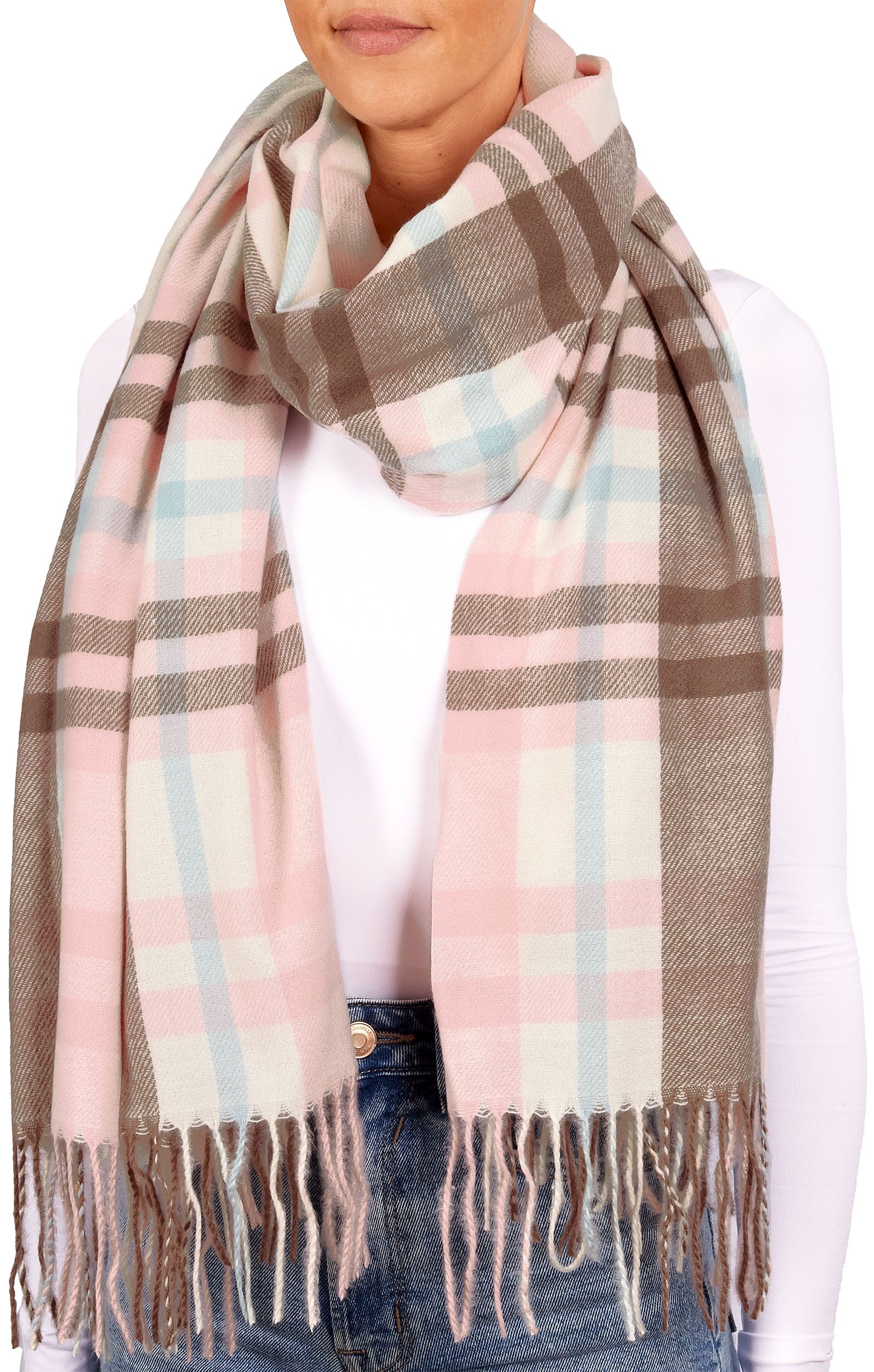BRUBAKER Schal Cashmirillo Schal Kariert für Damen und Herren - 70 x 200 cm, (Herbstschal Winterschal mit weichem Kaschmir-Gefühl, 1-St), Warm, Kuschelig und Oversized - Damenschal für Herbst und Winter