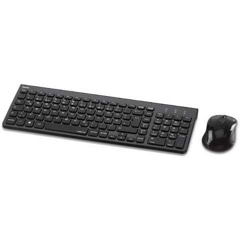 Hama Maus Set leise Funk-Tastatur QWERTZ Layout 1200dpi 8m Reichweite Black Tastatur