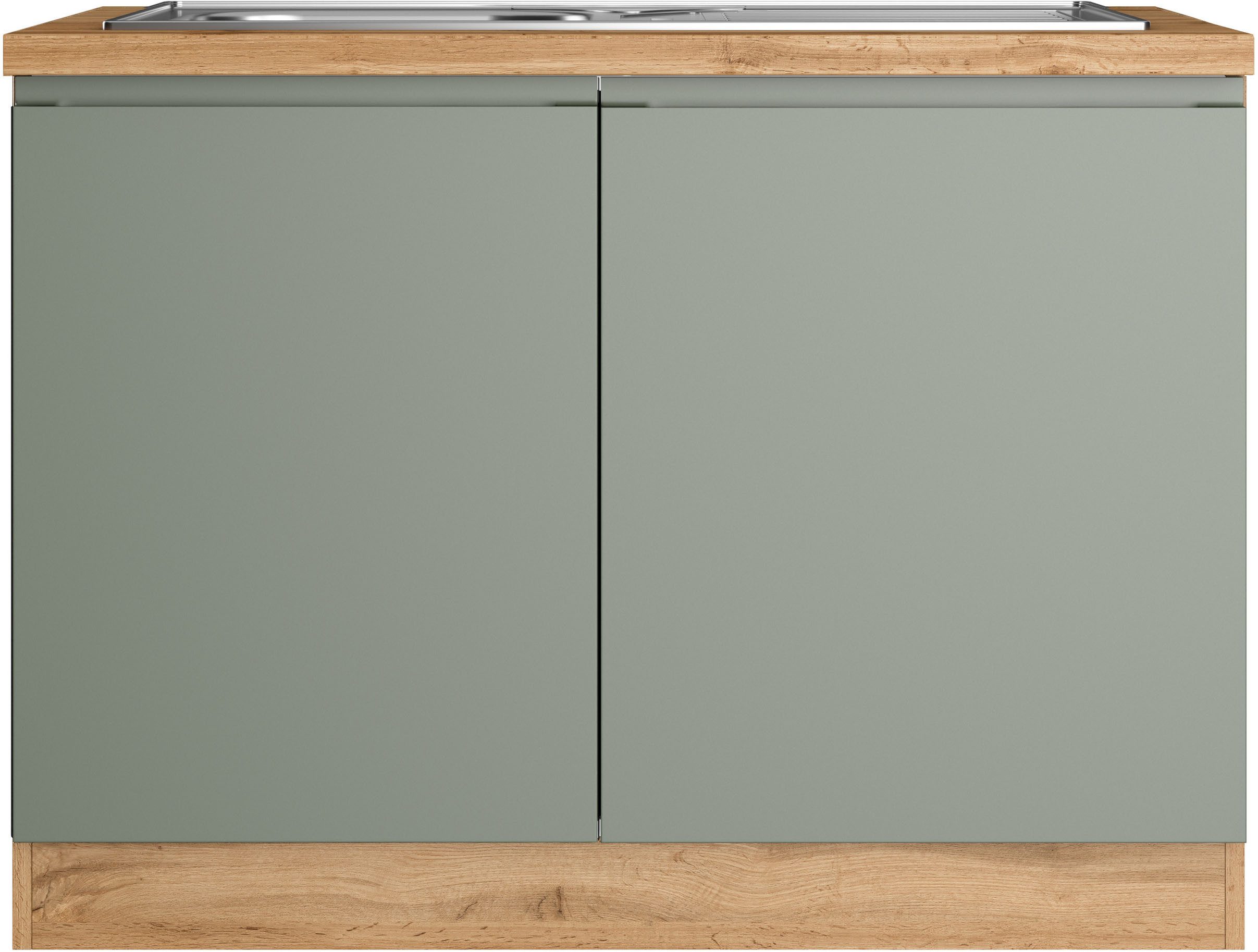 KOCHSTATION Spülenschrank KS-Virginia,neu in verbesserter Ausführung (Stauraum, Softclose, ohne Armatur) Breite 110 cm, inklusive Einbauspüle, Soft-Close – Bild 4 von 5