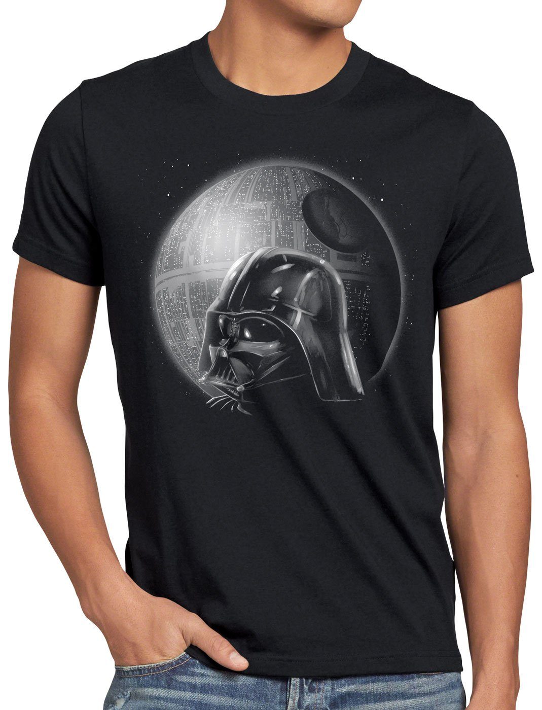 style3 Print-Shirt Herren T-Shirt Vader Icon todesstern imperium