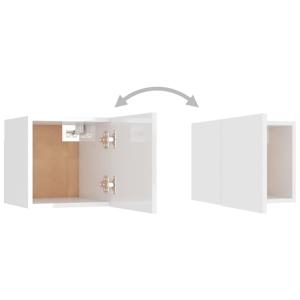 (1-St) Hochglanz-Weiß TV-Schrank-Set Holzwerkstoff vidaXL 6-tlg. TV-Schrank