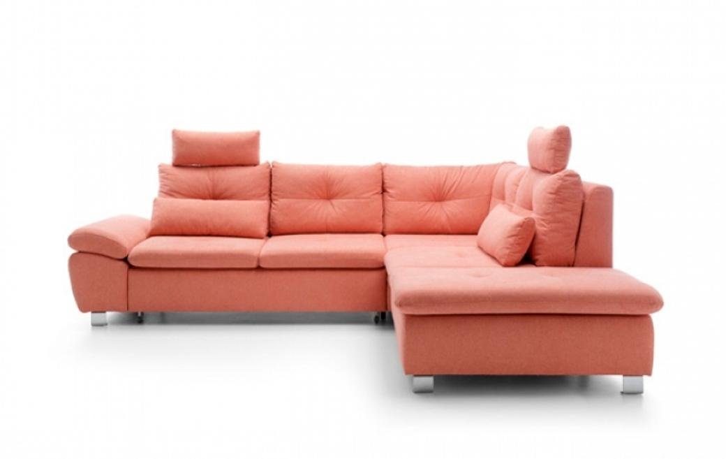JVmoebel Ecksofa Modern Polstersofa Rosa Ecksofa L Form Couch Sofa Möbel, 2 Teile, Made in Europe