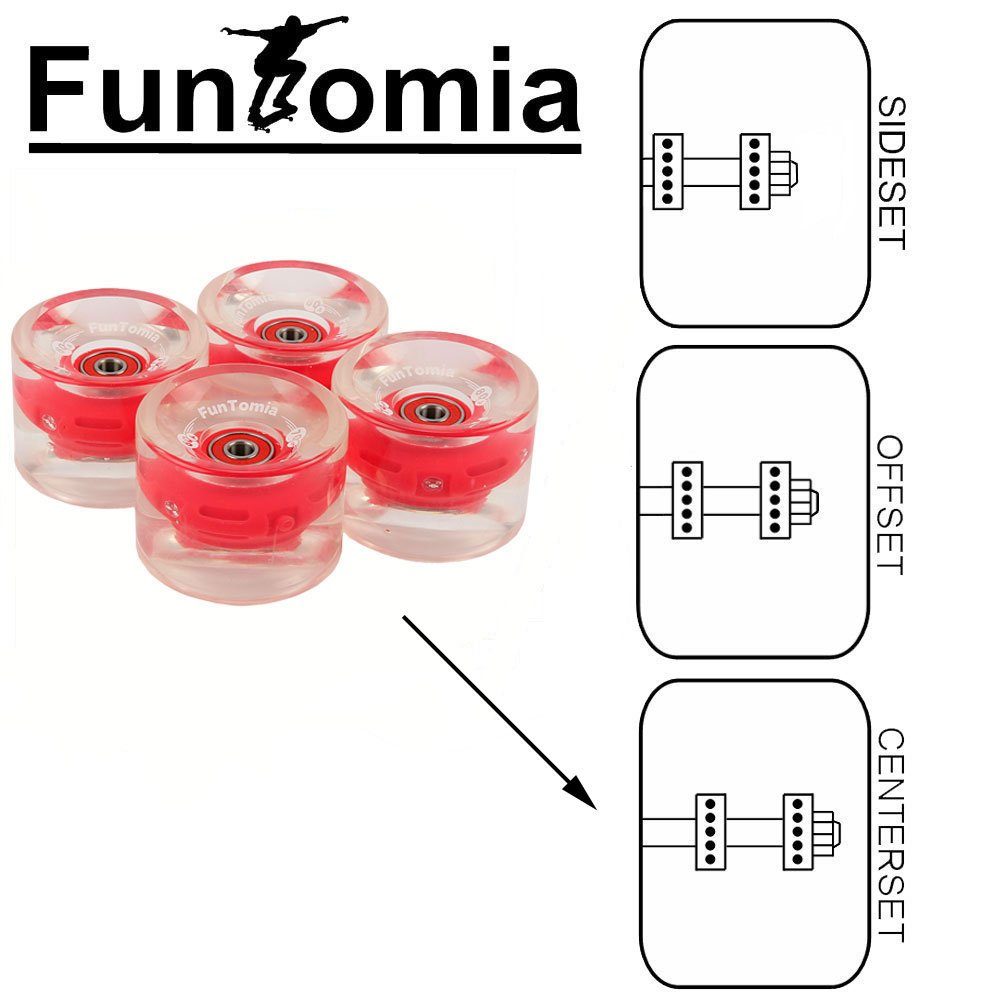 FunTomia Longboard FunTomia 4 Stück (LED) Longboard/Skateboard Rollen (Big Wheels)