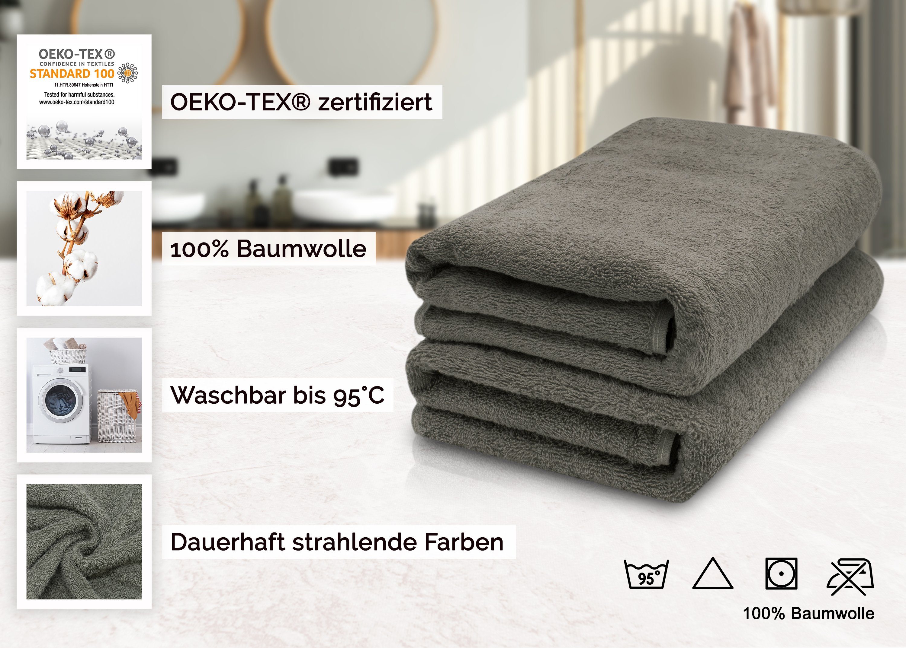 ZOLLNER Saunatuch, Walkfrottier (2-St), 70 x günstig online kaufen