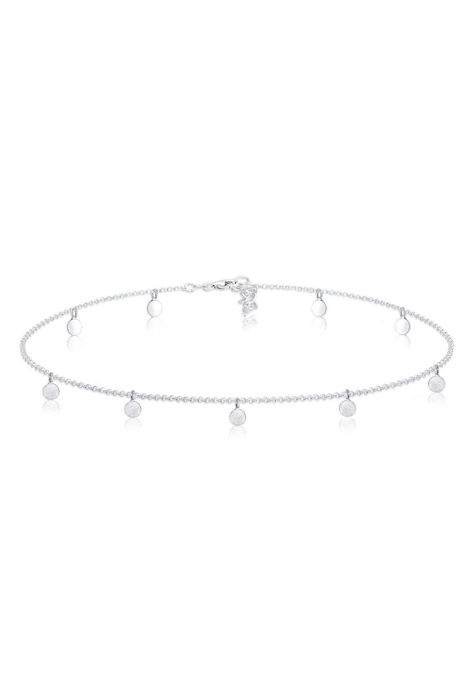 Elli Collier Choker Plättchen Coins Matt 925 Silber