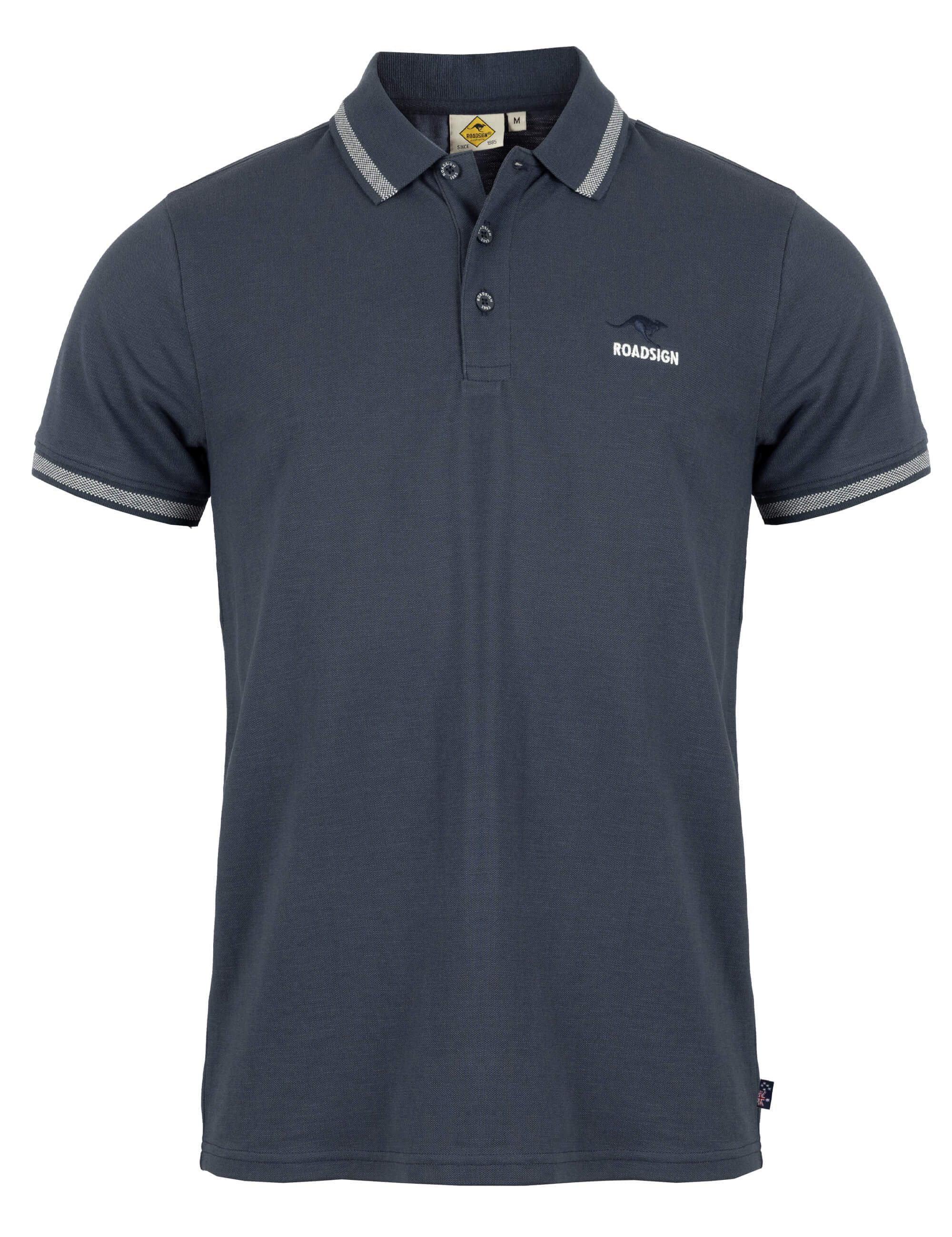 ROADSIGN australia Poloshirt Classic (1, 1-tlg., 1) einfarbiges Poloshirt mit Jacquard-Kragen