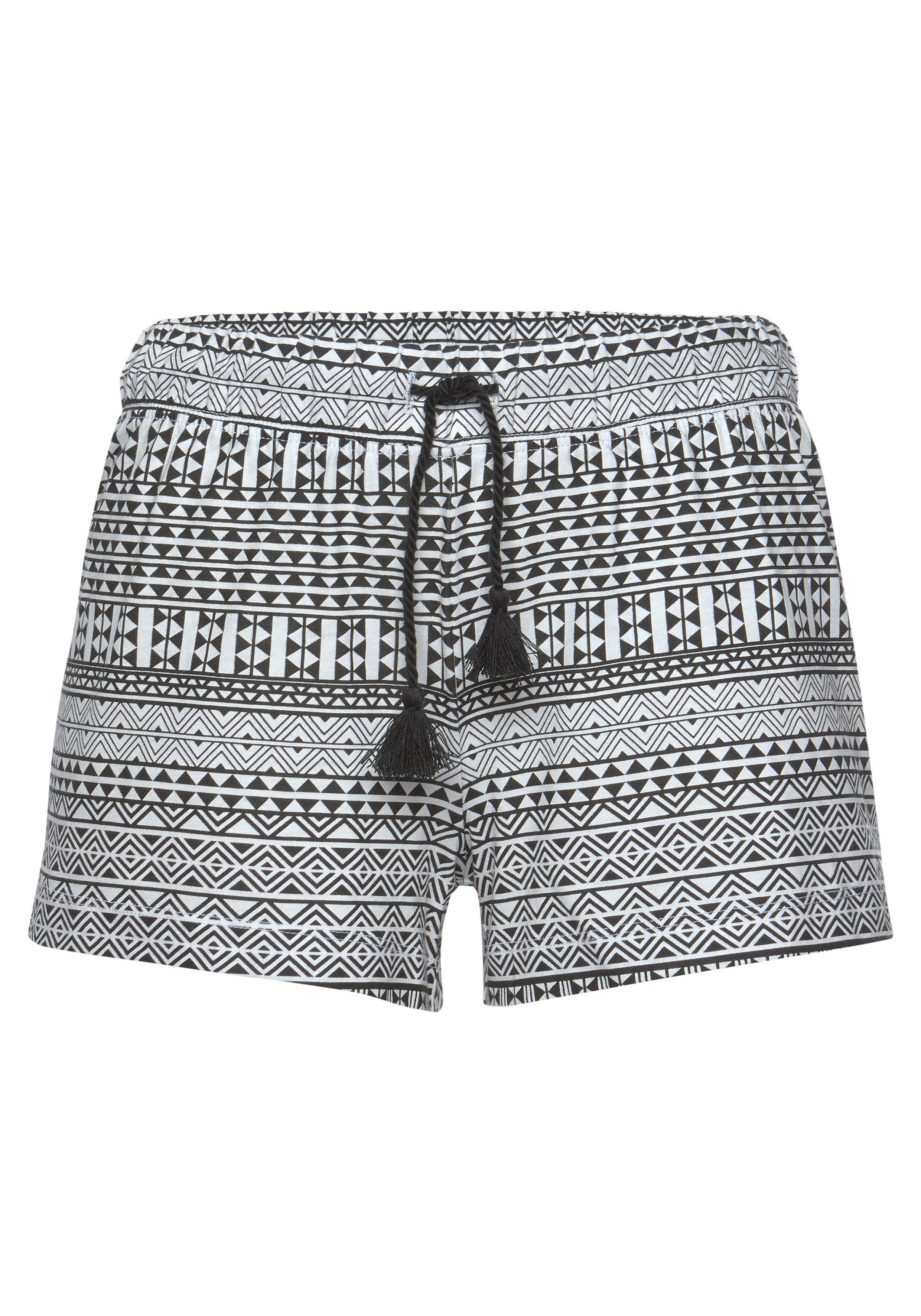 Vivance Dreams by Lascana Shorty (Set, 2 tlg) mit schwarz-weißem Ethno-Muster