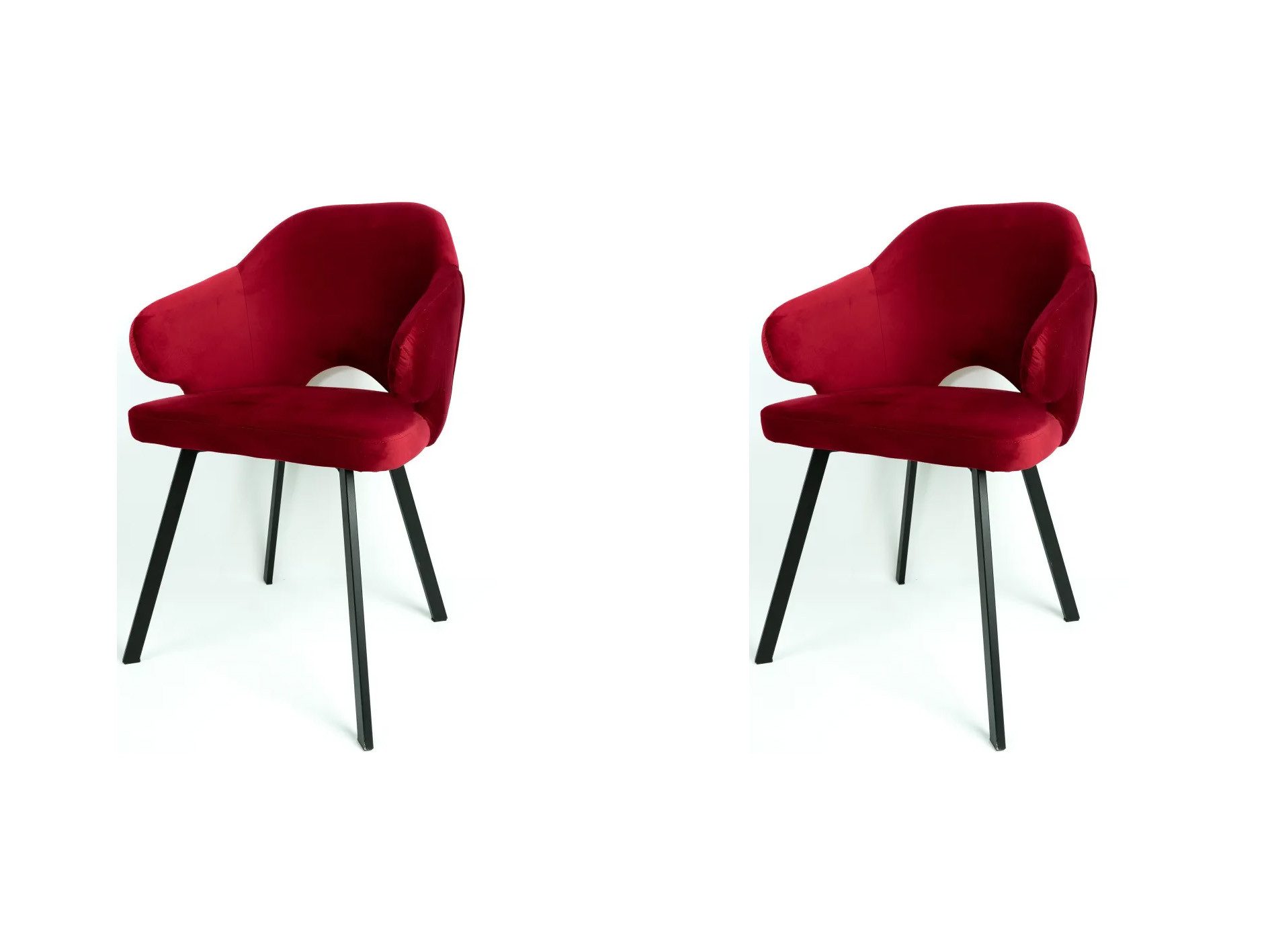 Muffo Stuhl MARGARET (2 St), Sitz gepolstert, Beine aus Metall