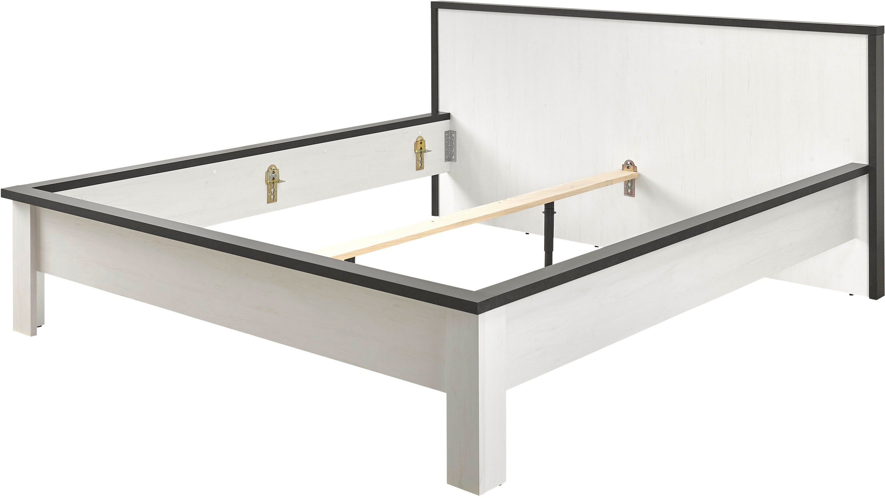 Home affaire Bettanlage SHERWOOD, (5-tlg), Liegefläche 180/200cm, 2 Nachttische und 2 Wandpaneele
