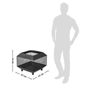 LANDMANN Feuerkorb Cube 44x47cm, Feuerschale wetterfest & stabil