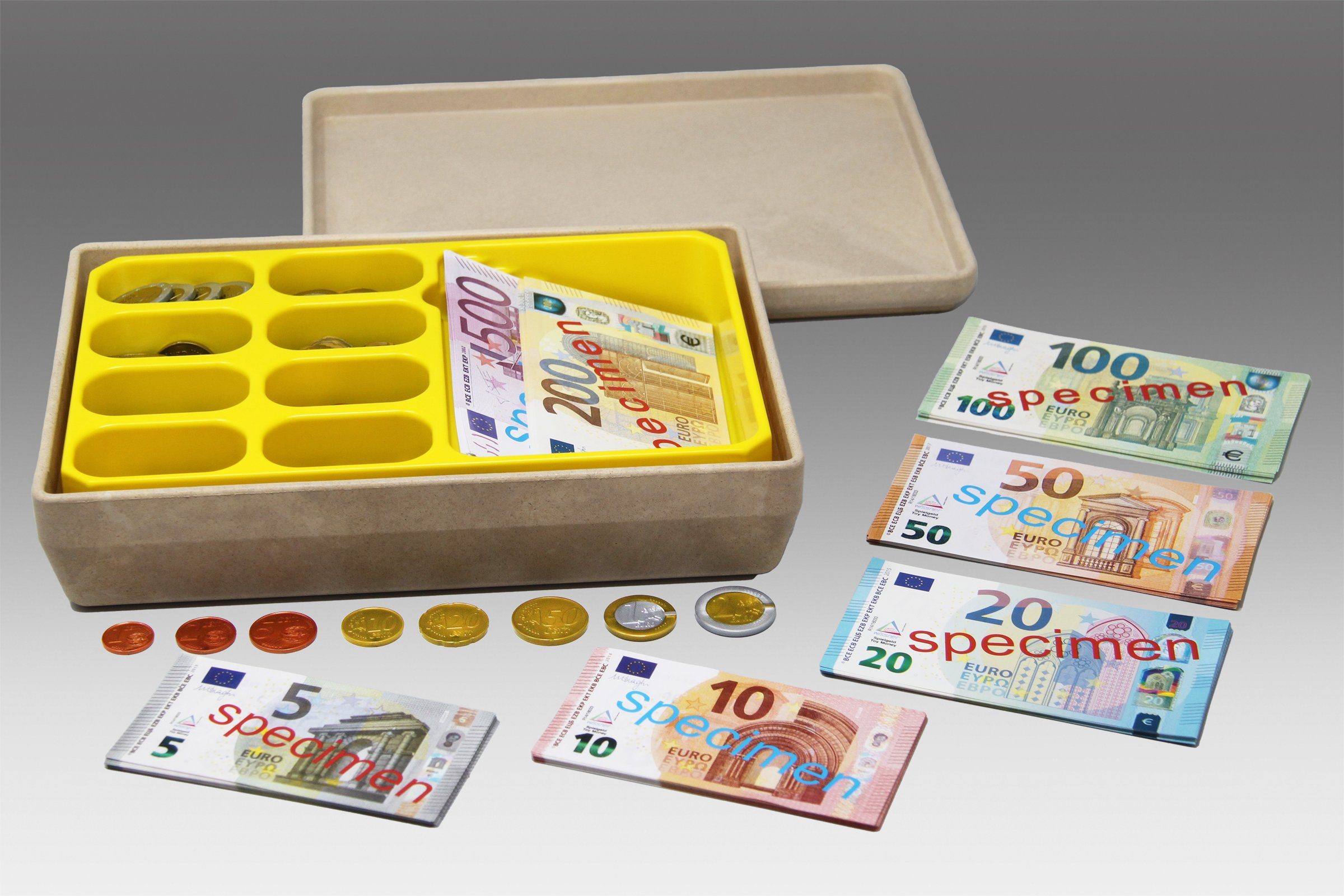 (290-St) Spielgeldbox Wissner® 130 Scheine lernen aktiv 160 + Münzen Lernspielzeug