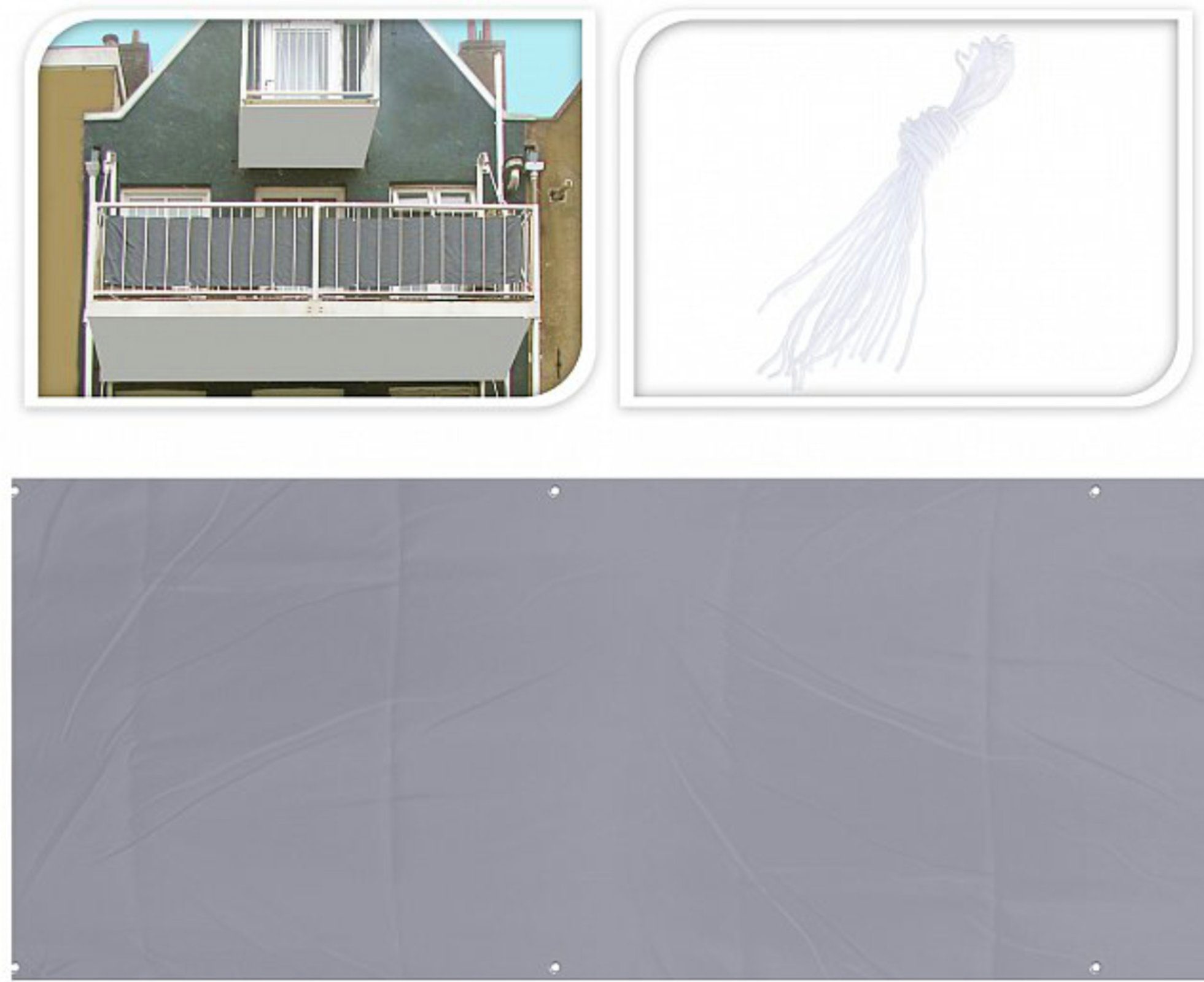 Koopman Balkonsichtschutz Verkleidung 446 cm Grau (1-St) Sichtschutz, Terrassenverkleidung, Balkonverkleidung, 446 cm lang